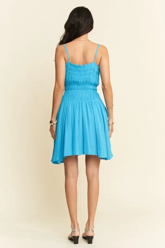 Davi & Dani Smocking Bodice Sleeveless Button Down Mini Dress - Image 10