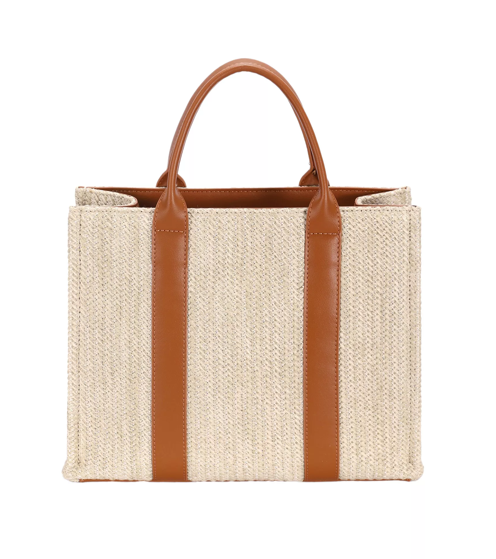 David Jones Square Woven Tote Handbag - Image 2