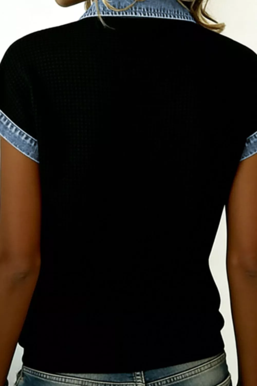 Denim Trim Button-Down Shirt - Image 3