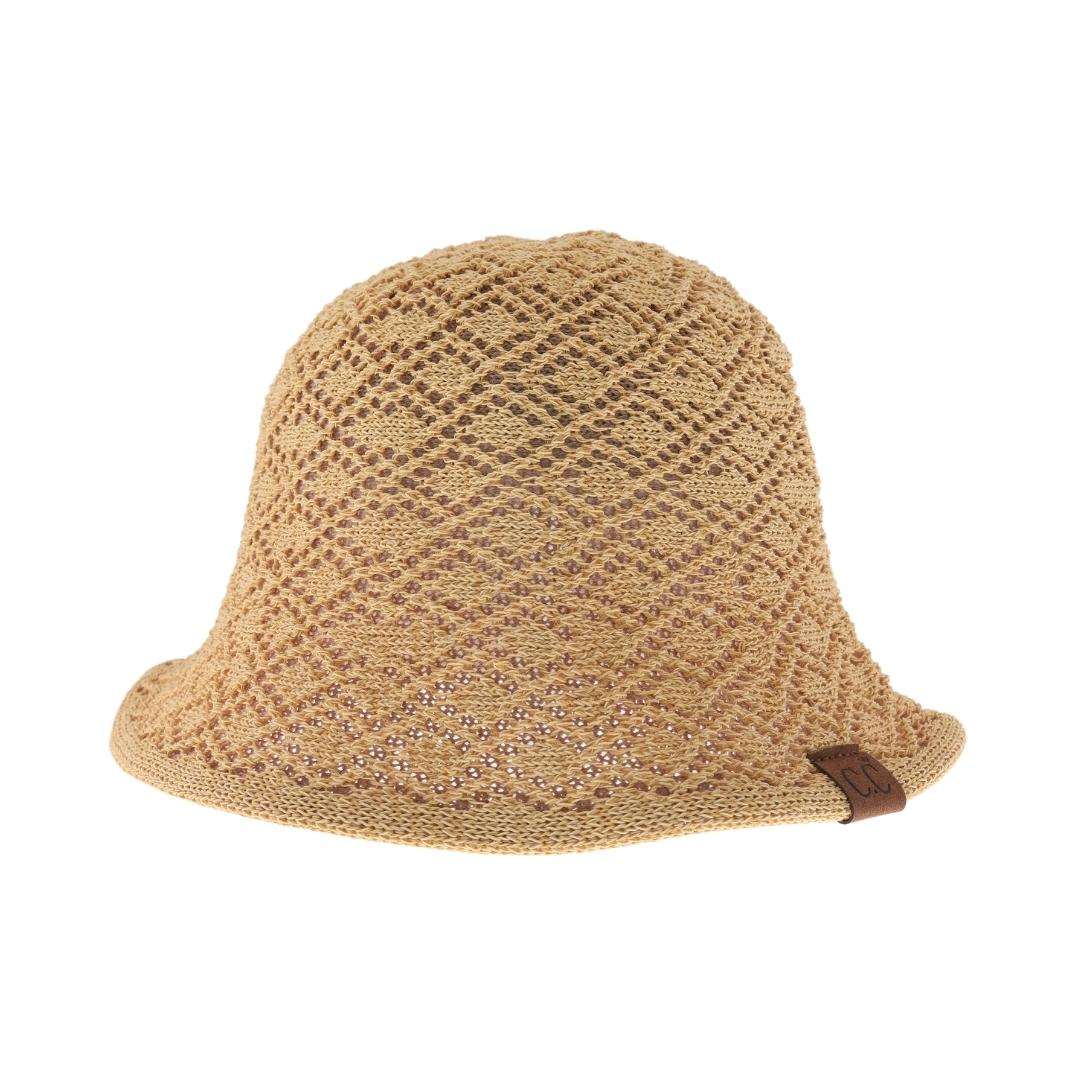 Diamond Lace Knitted Reversible C.C Cloche Bucket Hat - Image 5