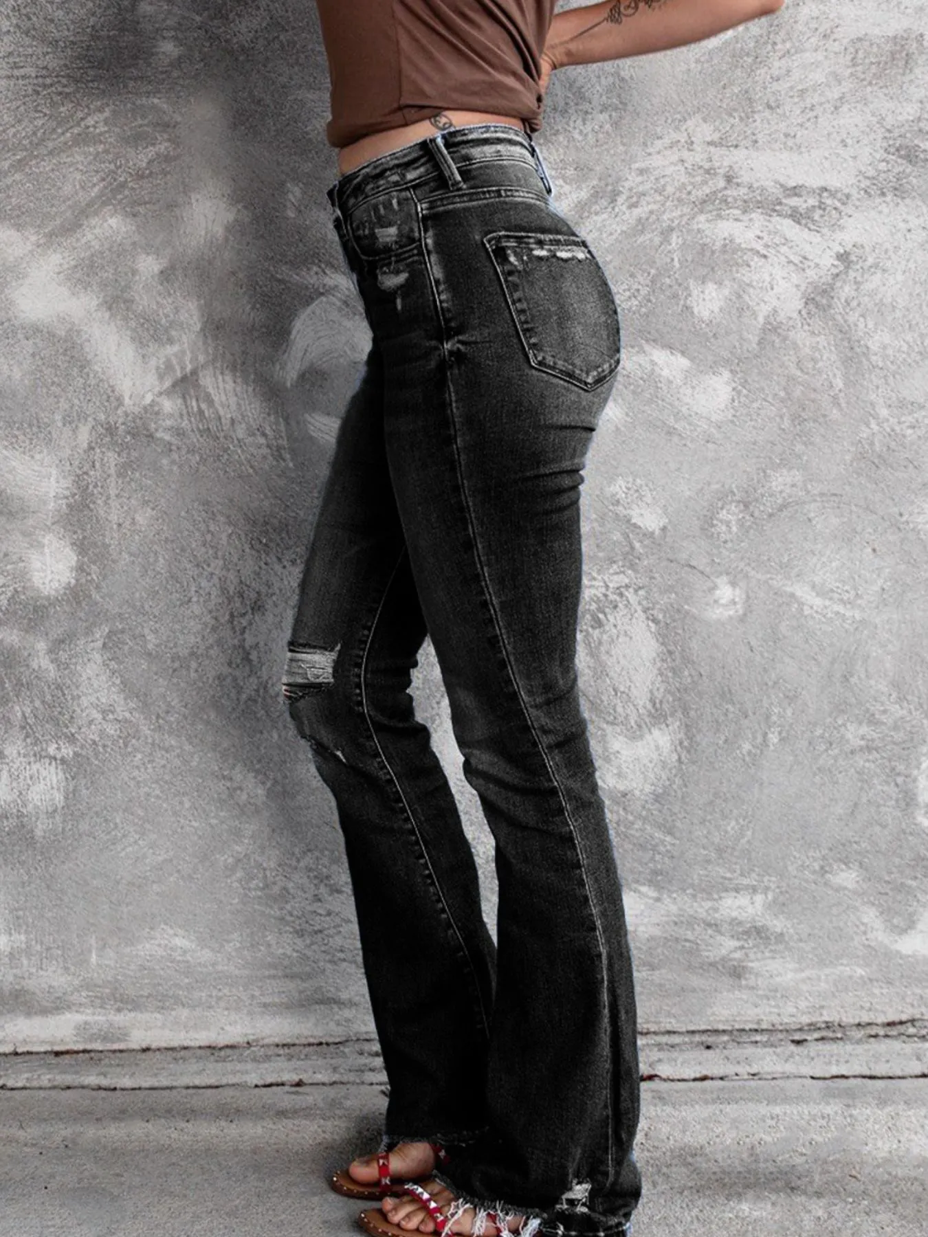 Distressed Flare Jeans - Image 10