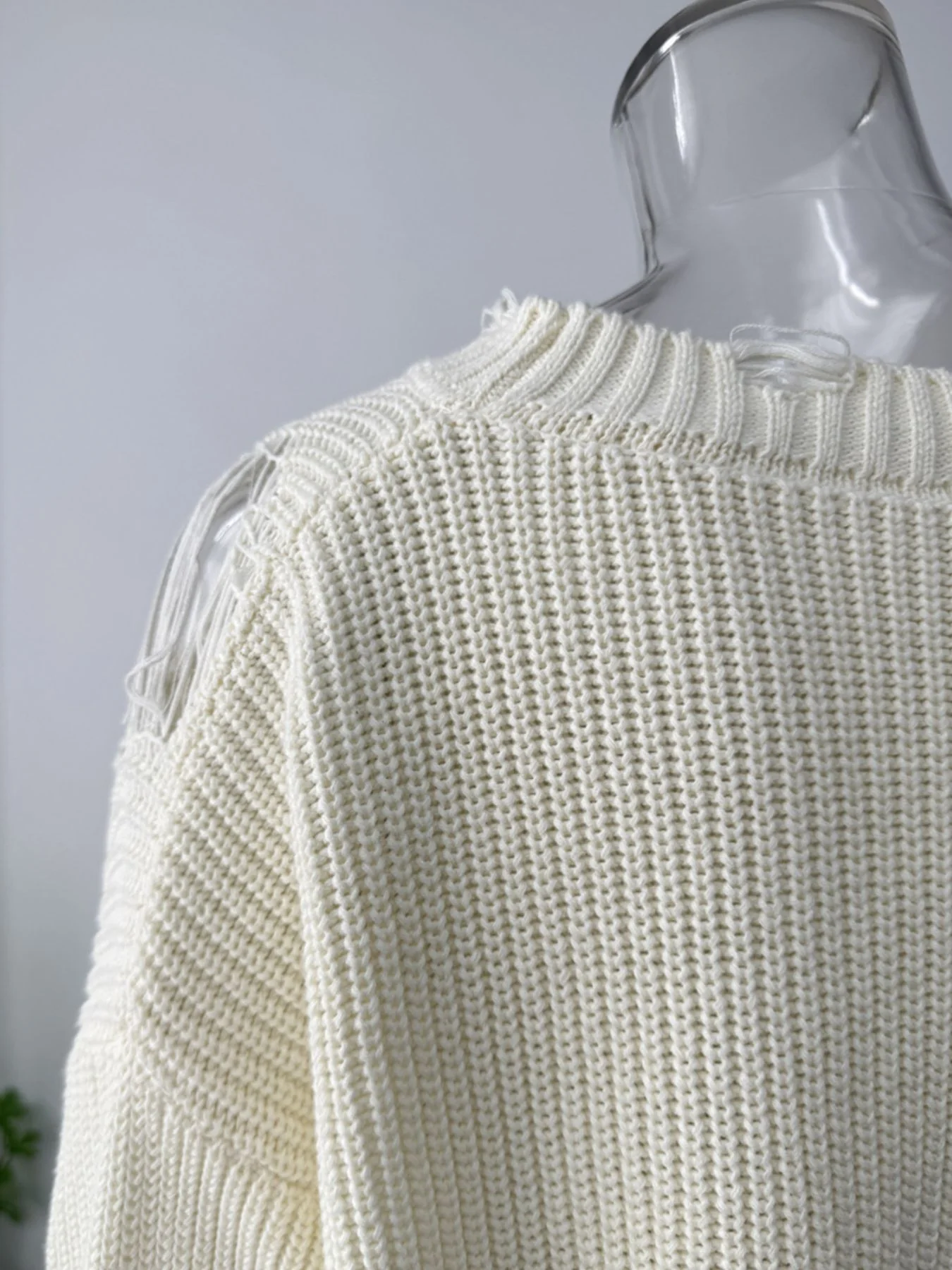 Distressed Long Sleeve Sweater and Skirt Set - Image 11