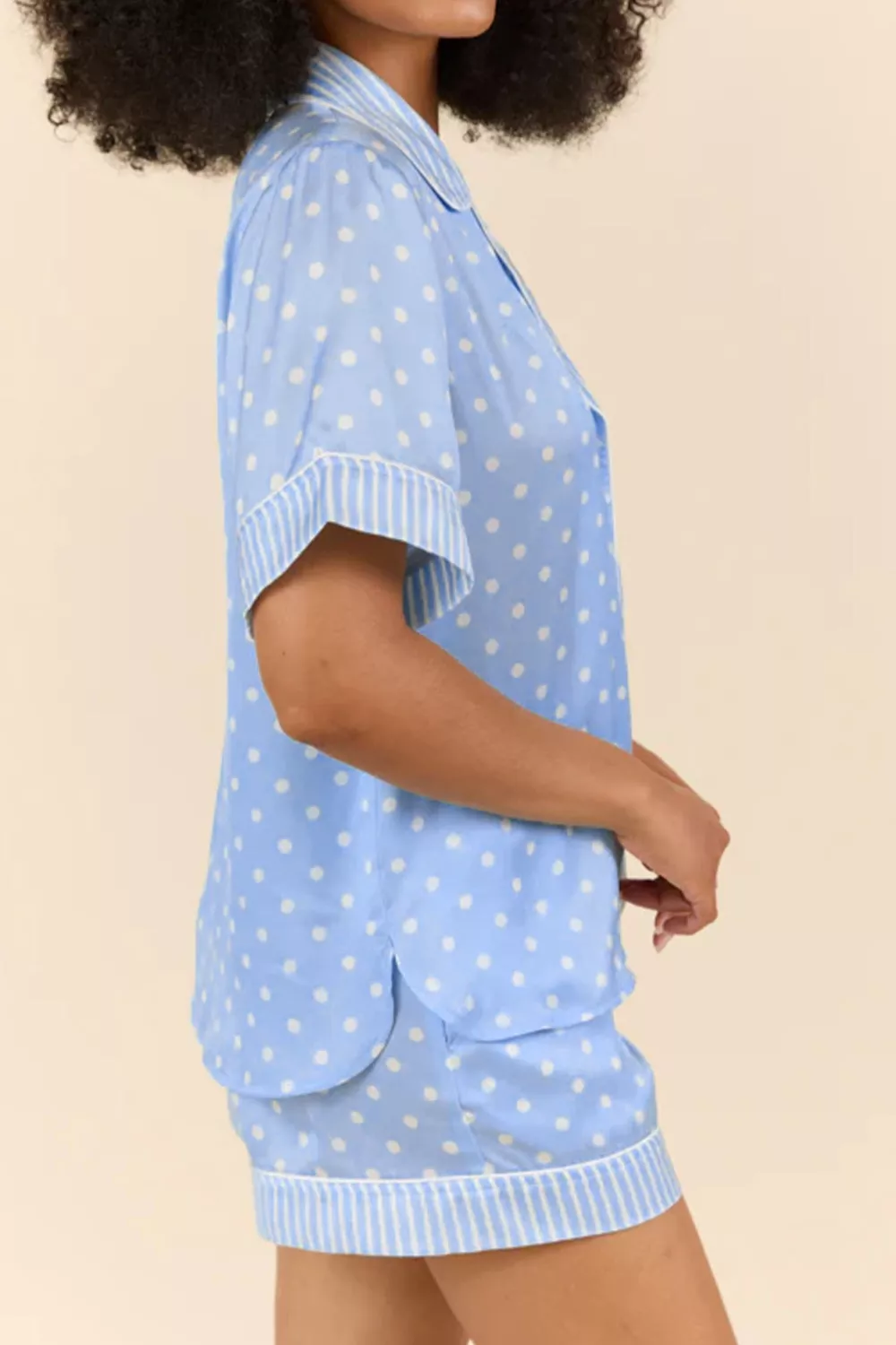 Dotted Print Soft Short Pajama Set - Image 3