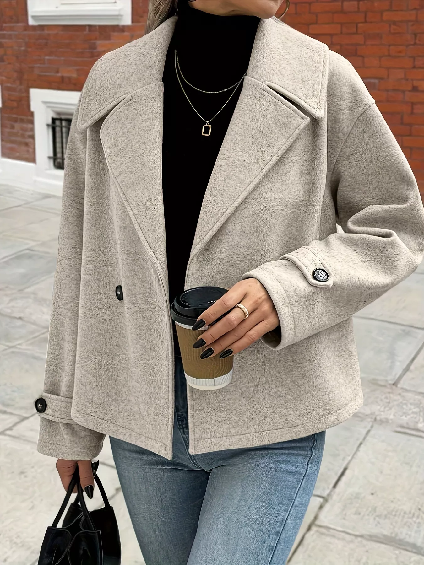 Double-Breasted Crop Outerwear - Image 3