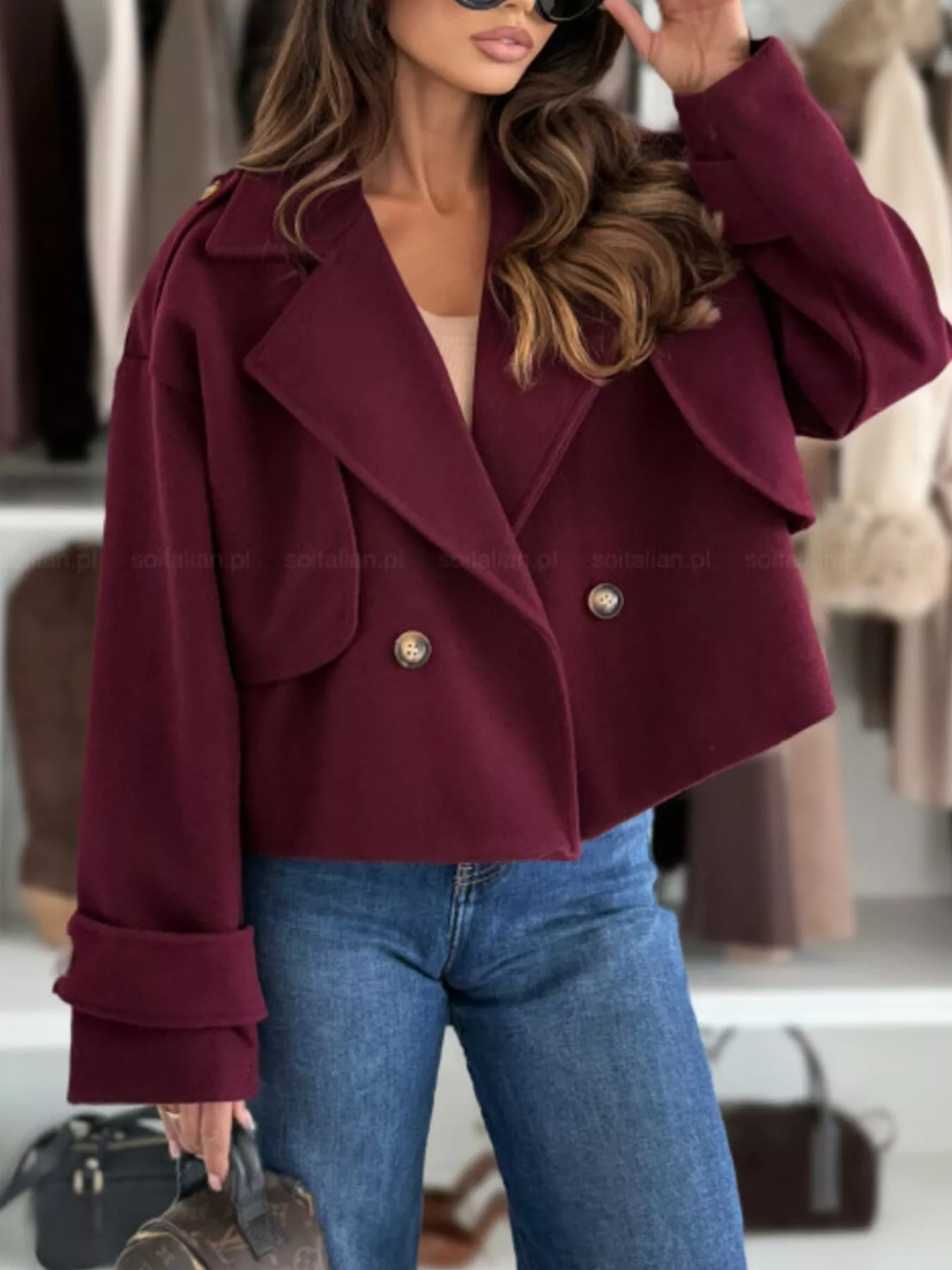Double-Breasted Cropped Outerwear - Image 6
