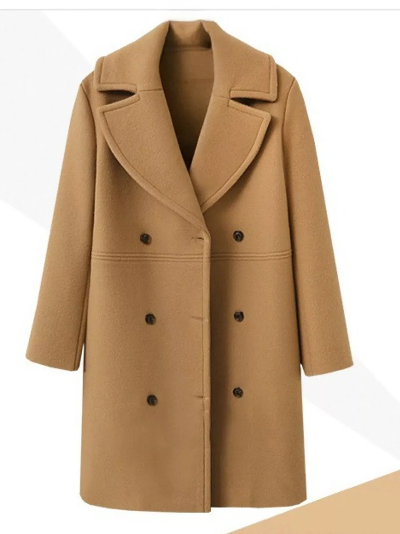 Double-Breasted Long Sleeve Coat - Image 9