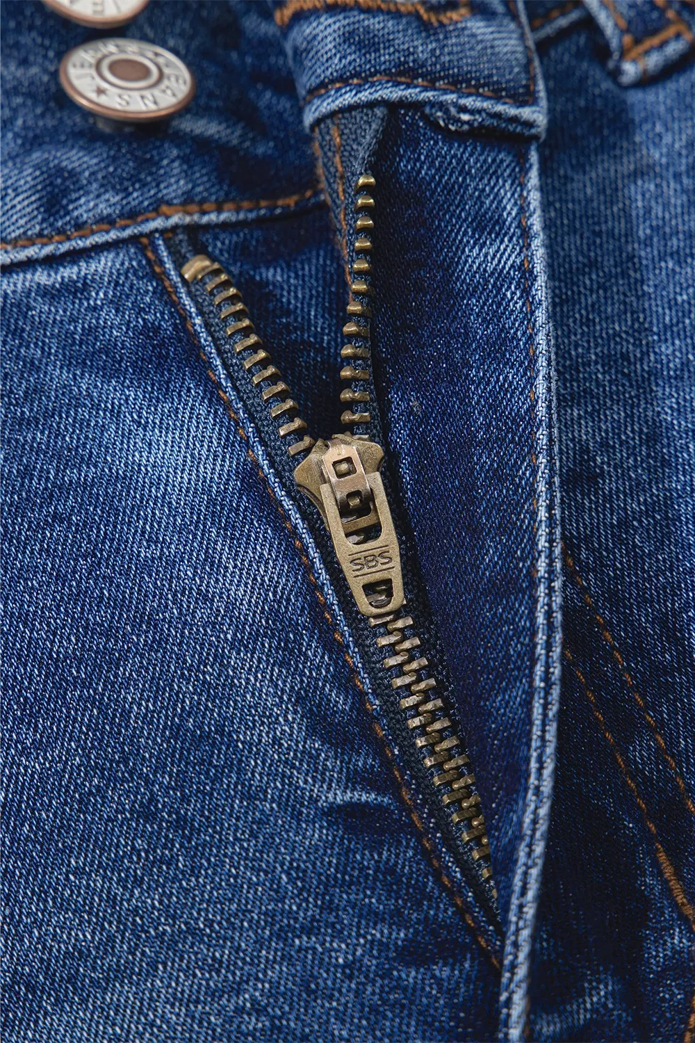 Double Button Zip Fly Straight Leg Jeans - Image 10