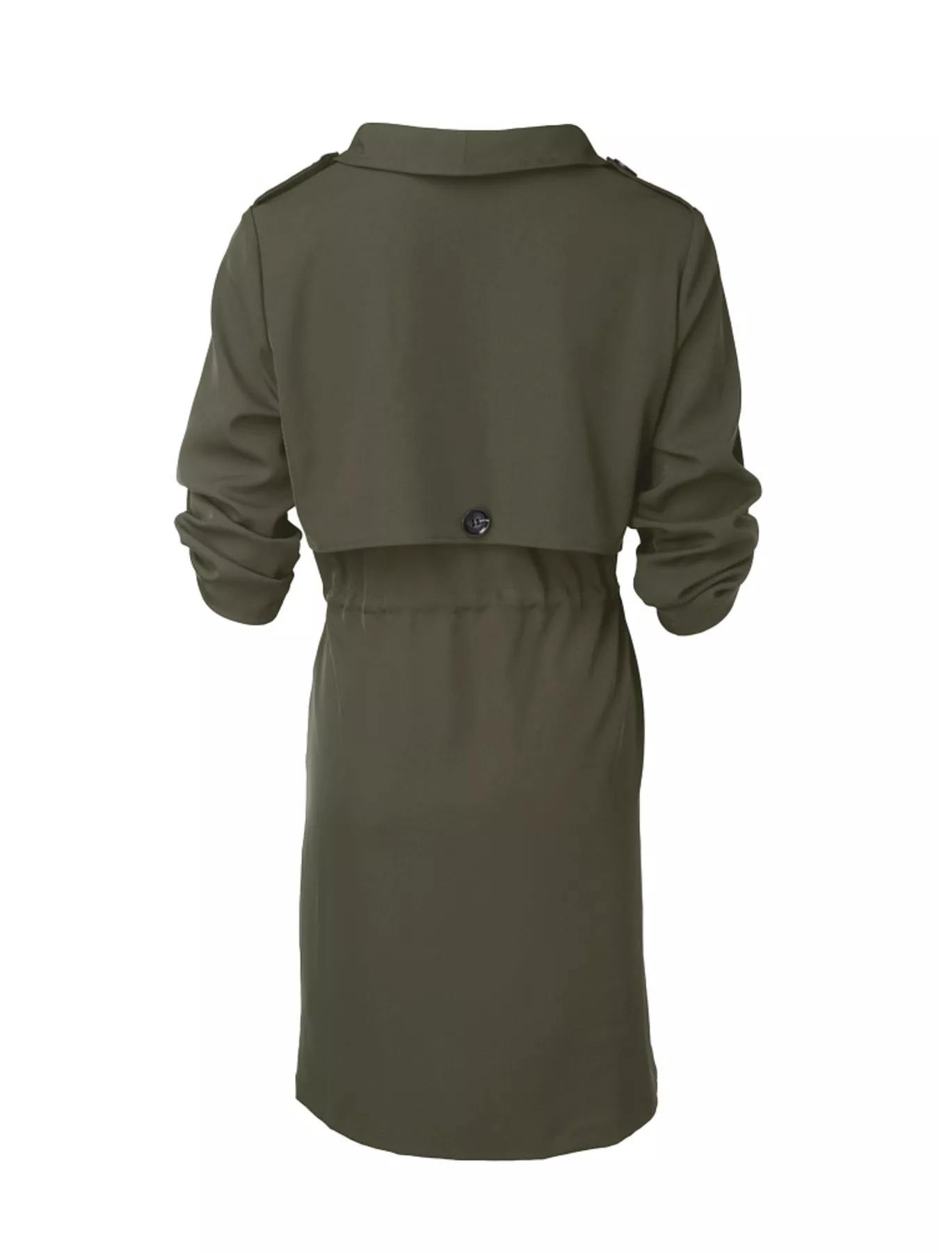 Drape Collar Lightweight Trench Coat - Image 22
