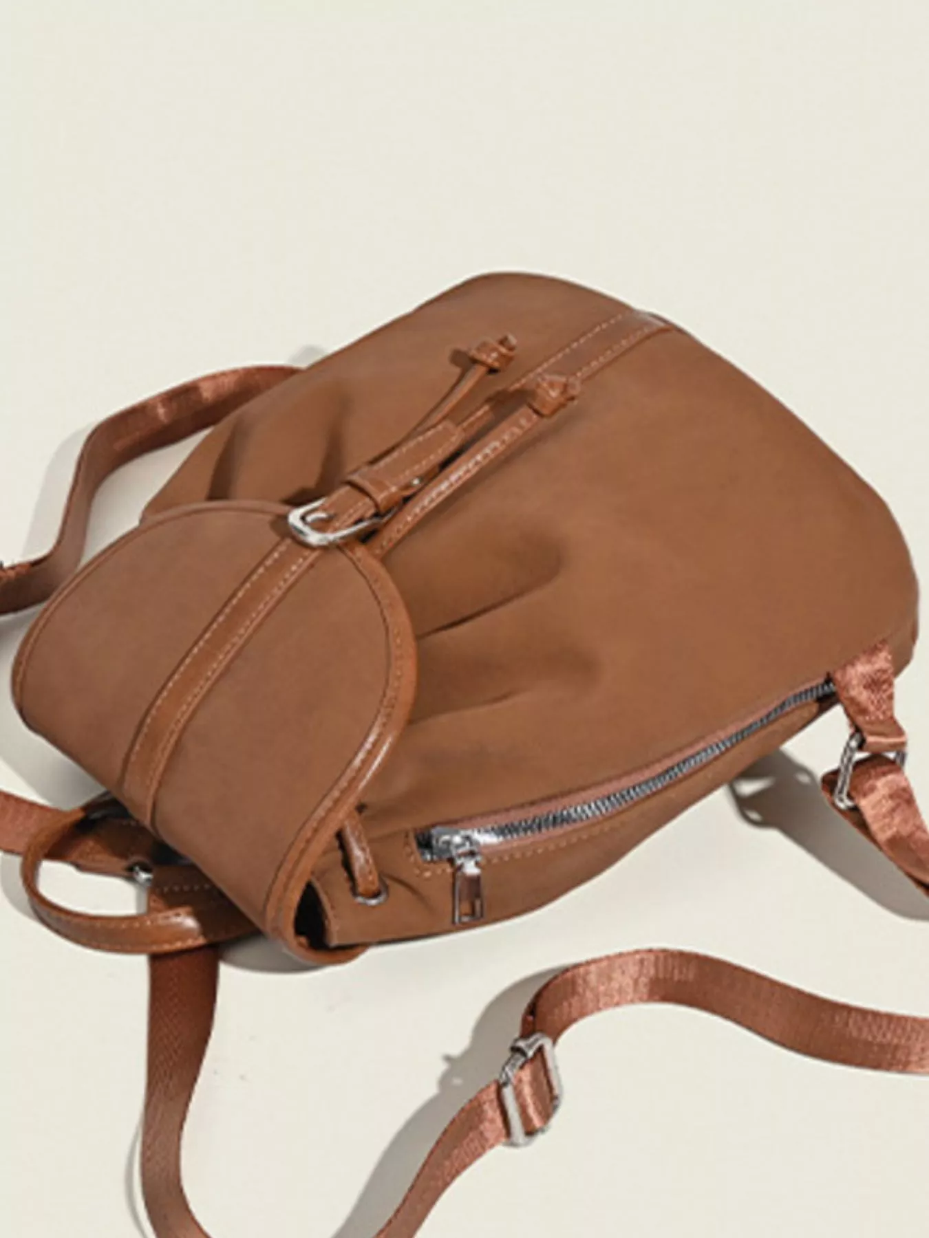 Drawstring Closure Flap Backpack Bag - Image 7