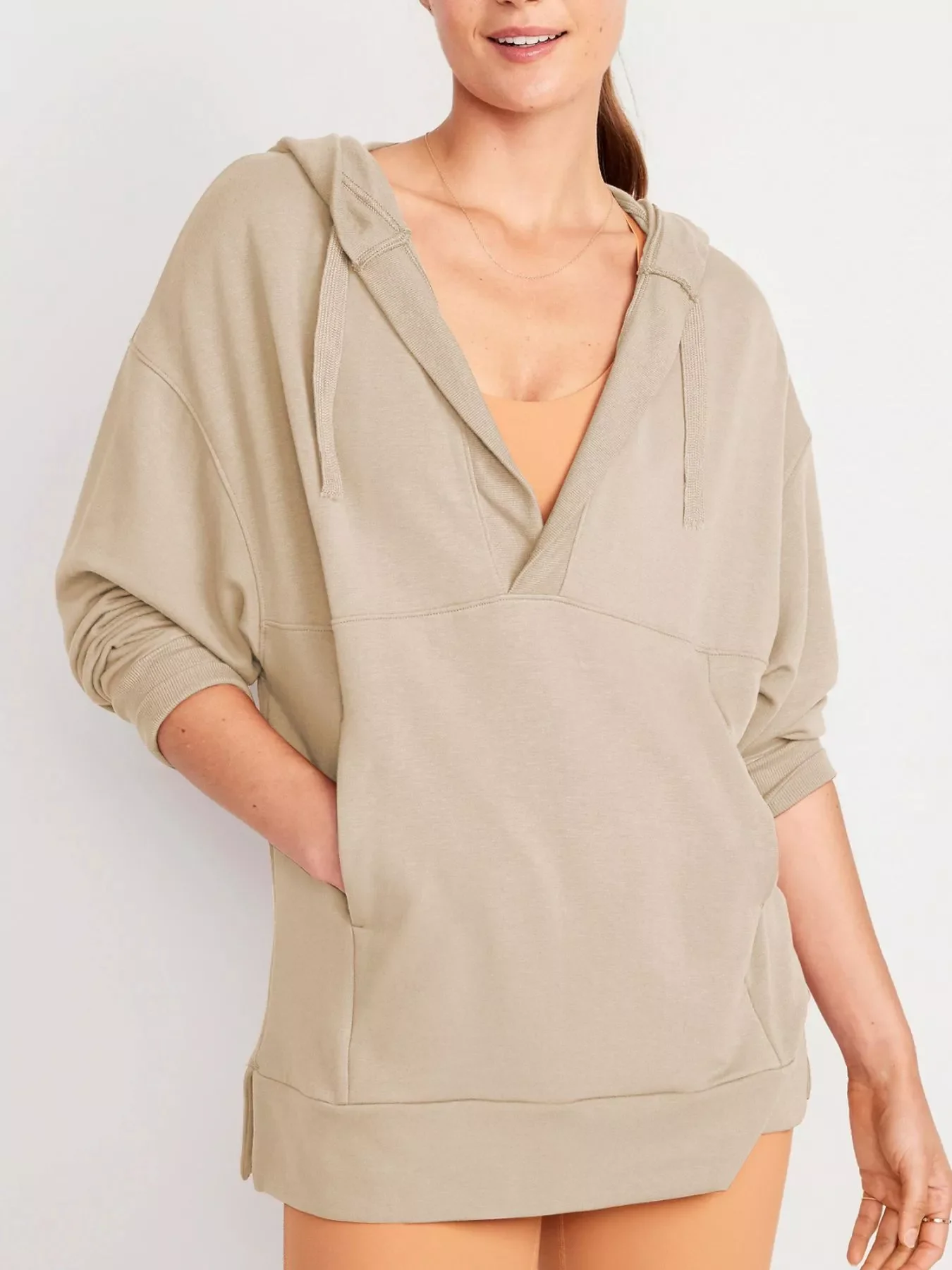 Drawstring Kangaroo Pocket Long Sleeve Hoodie - Image 18