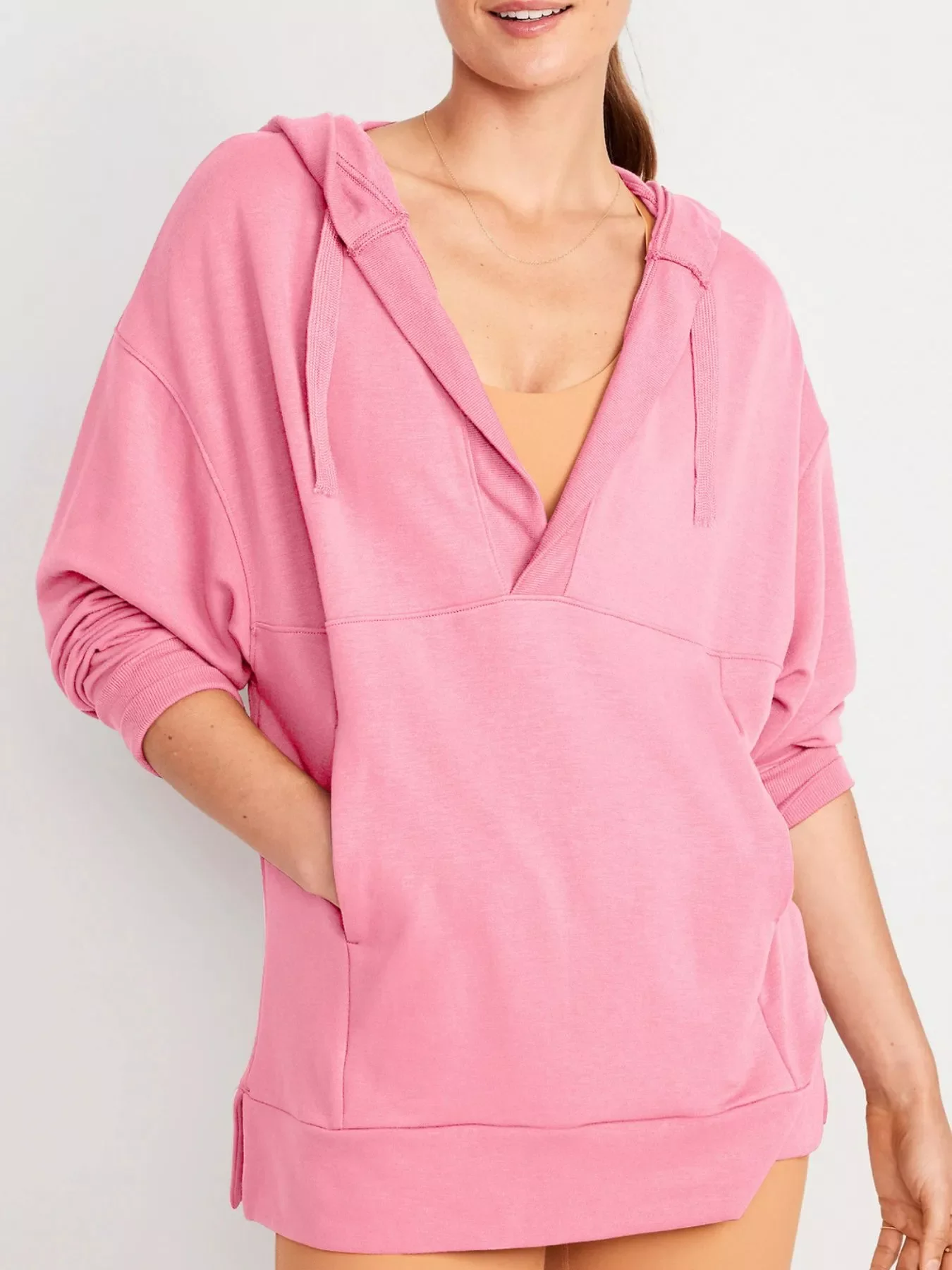 Drawstring Kangaroo Pocket Long Sleeve Hoodie - Image 4