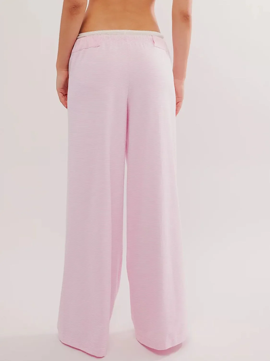 Drawstring Striped Wide Leg Pants - Image 5