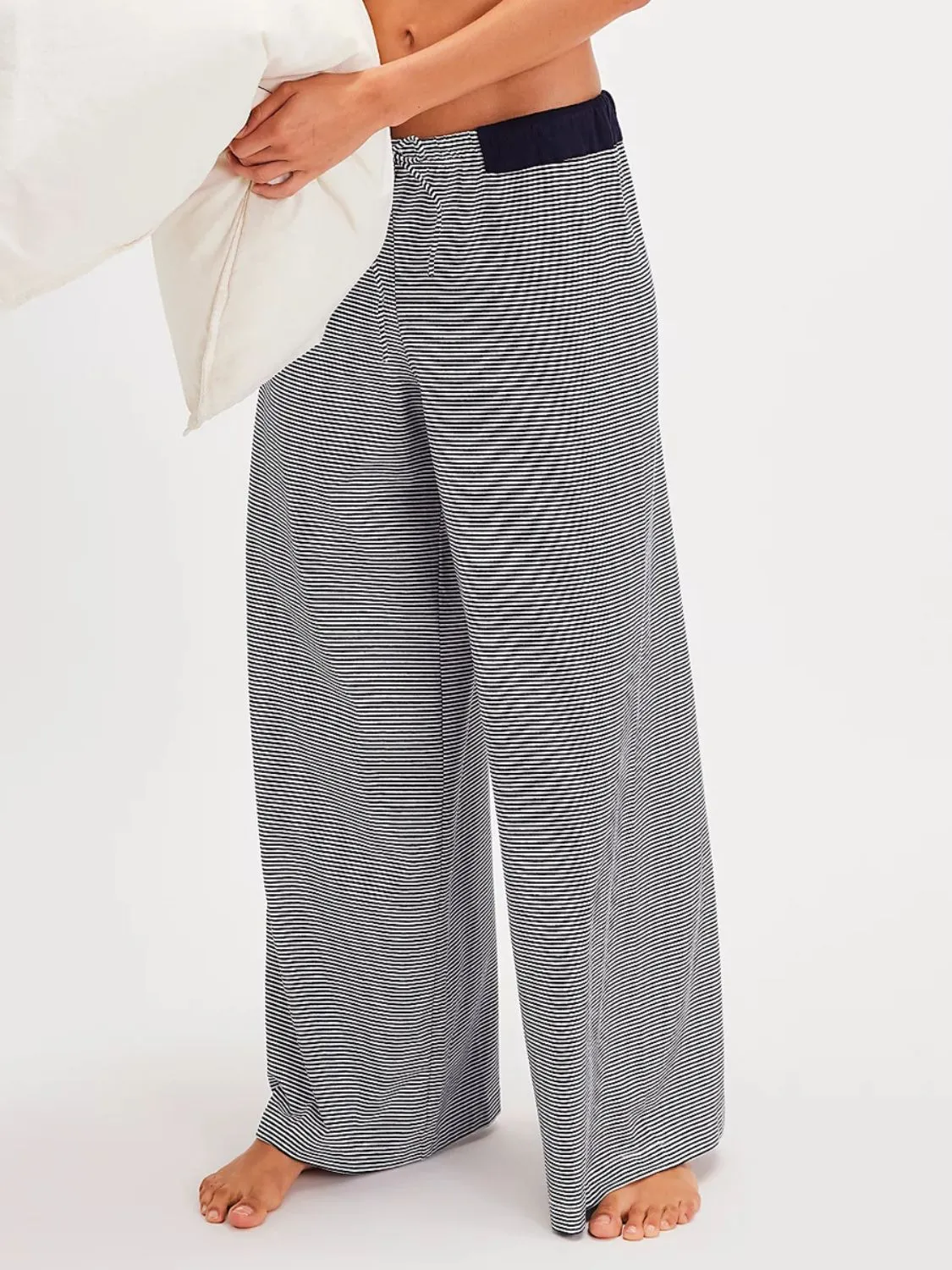 Drawstring Striped Wide Leg Pants - Image 8