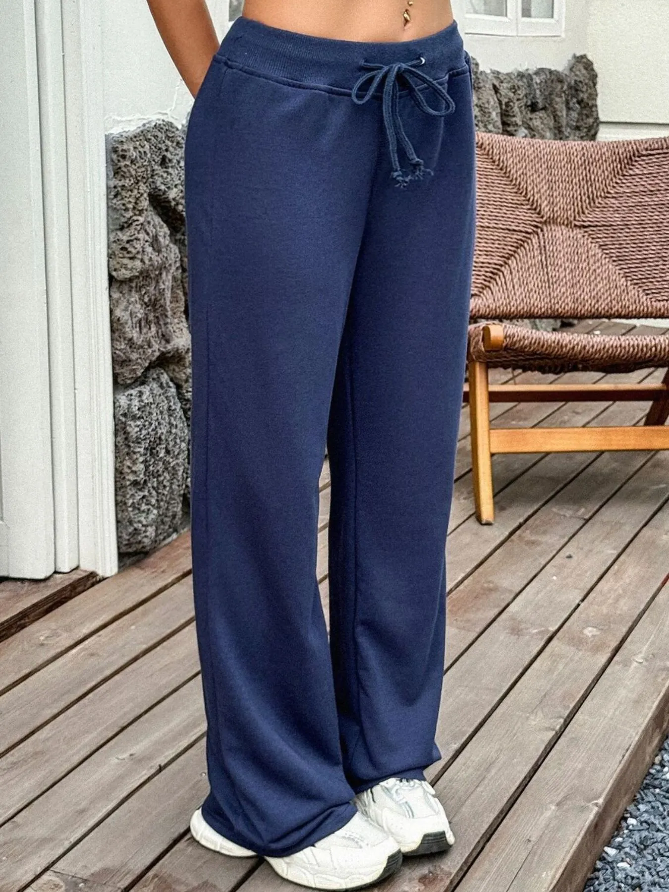 Drawstring Wide Leg Active Pants - Image 3