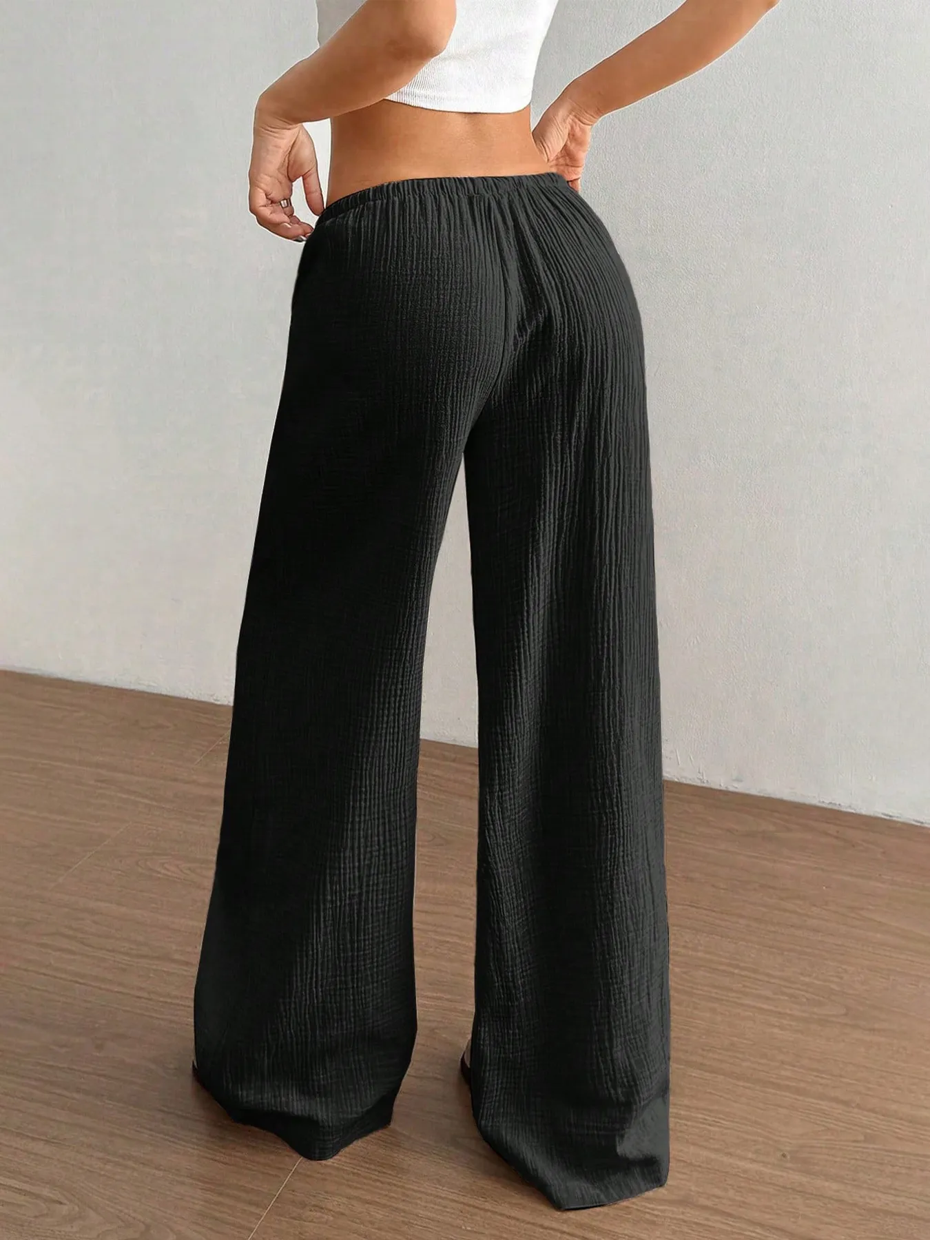 Drawstring Wide-Leg Casual Pants - Image 12