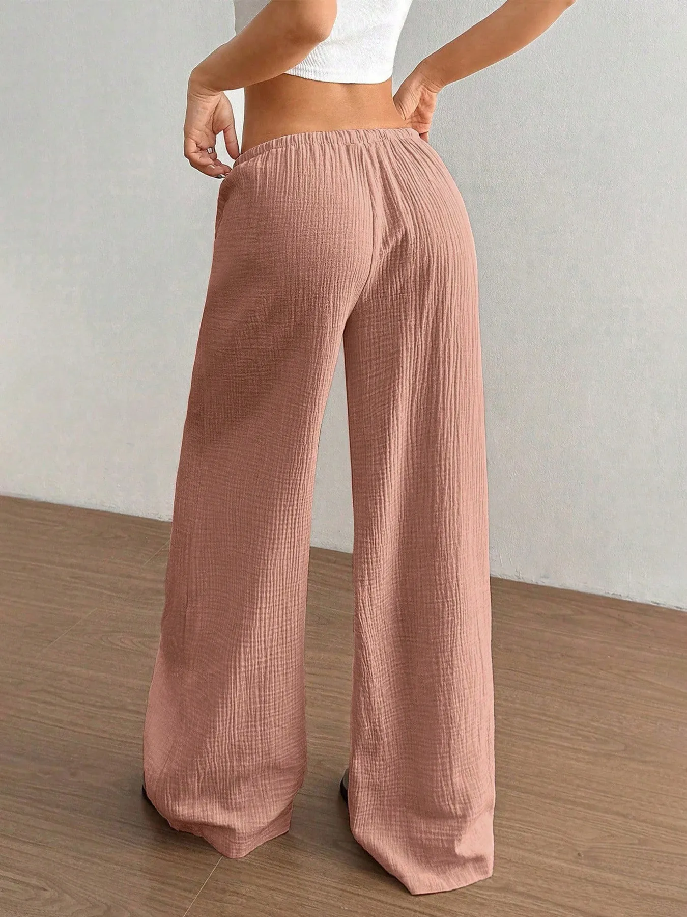 Drawstring Wide-Leg Casual Pants - Image 22