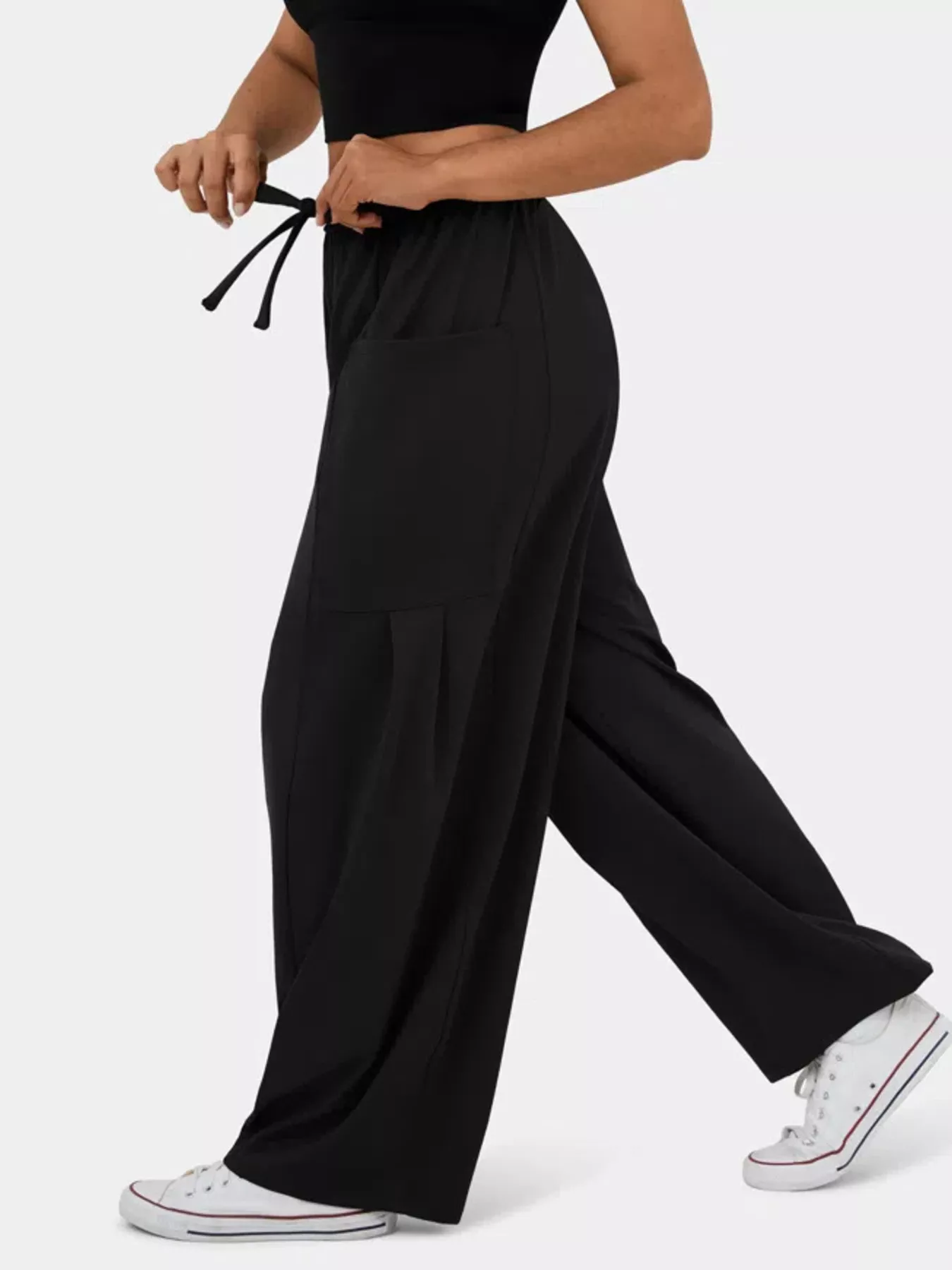 Drawstring Wide Leg Pants - Image 8