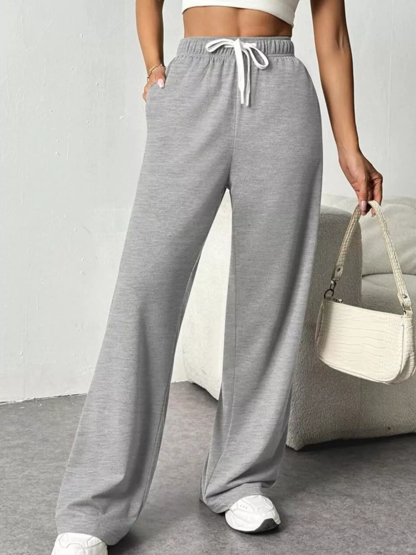 Drawstring Wide Leg Pants - Image 10