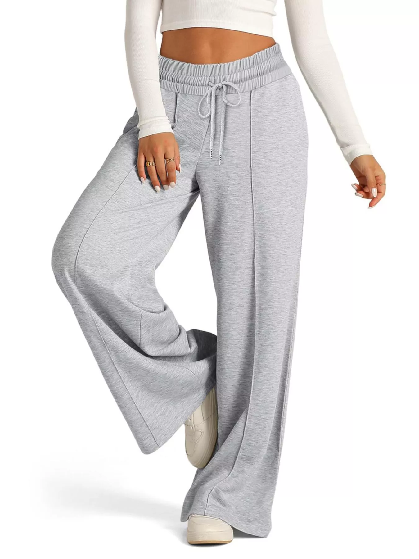 Drawstring Wide Leg Pants - Image 2