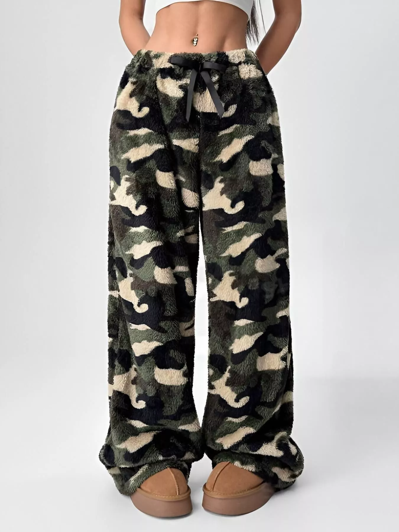 Drawstring Wide Leg Pants - Image 9