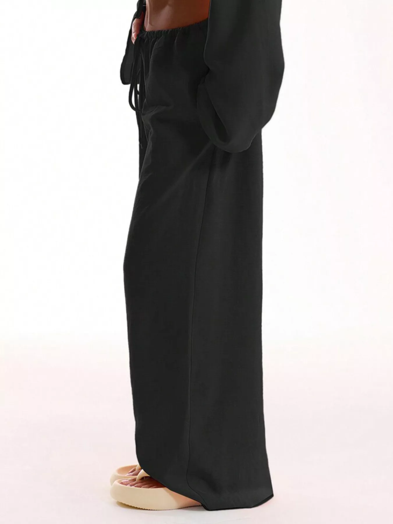 Drawstring Wide Leg Pants - Image 8