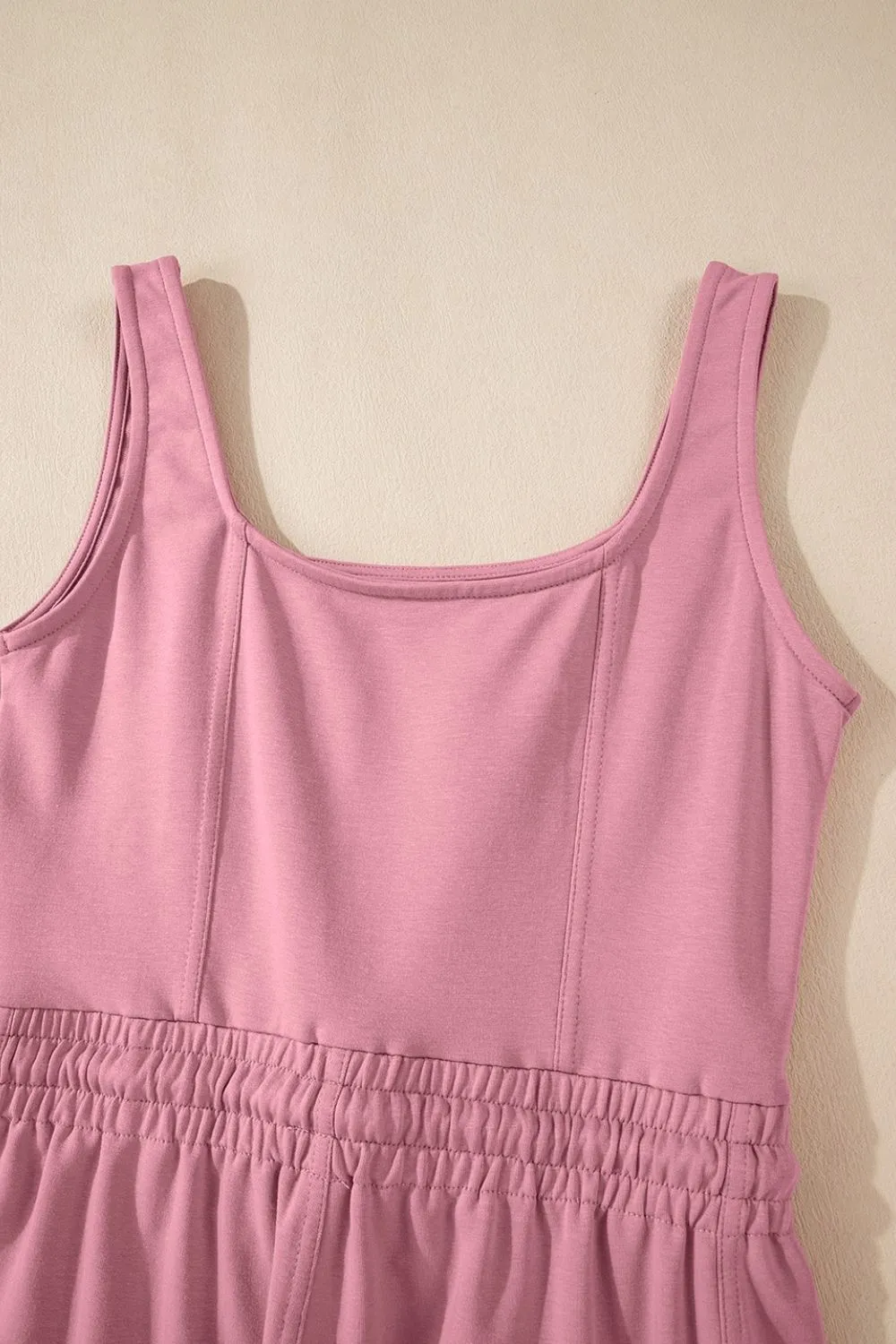 Elastic Waist Sleeveless Square Neck Jumpsuit - Image 9