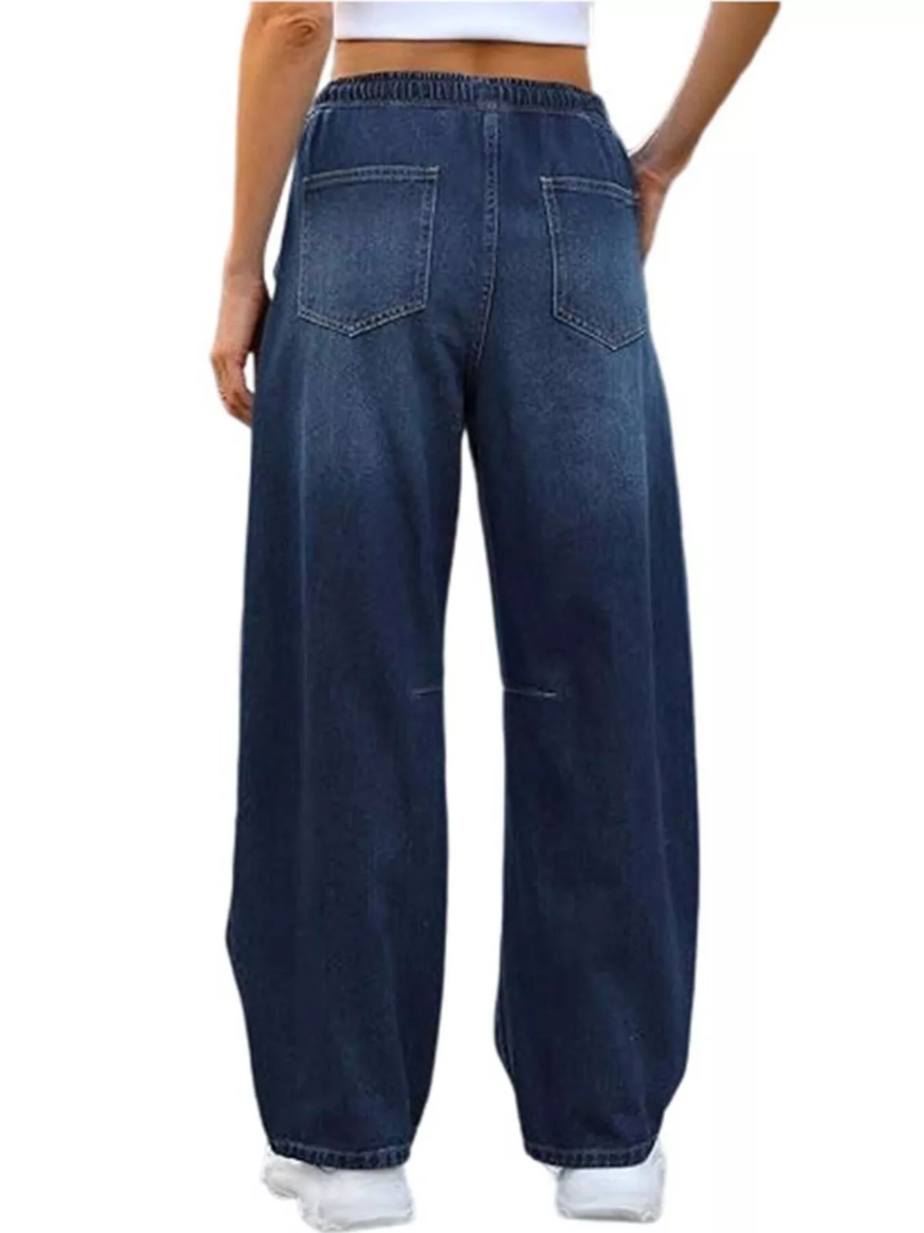 Elastic Waist Wide Leg Jeans - Image 4