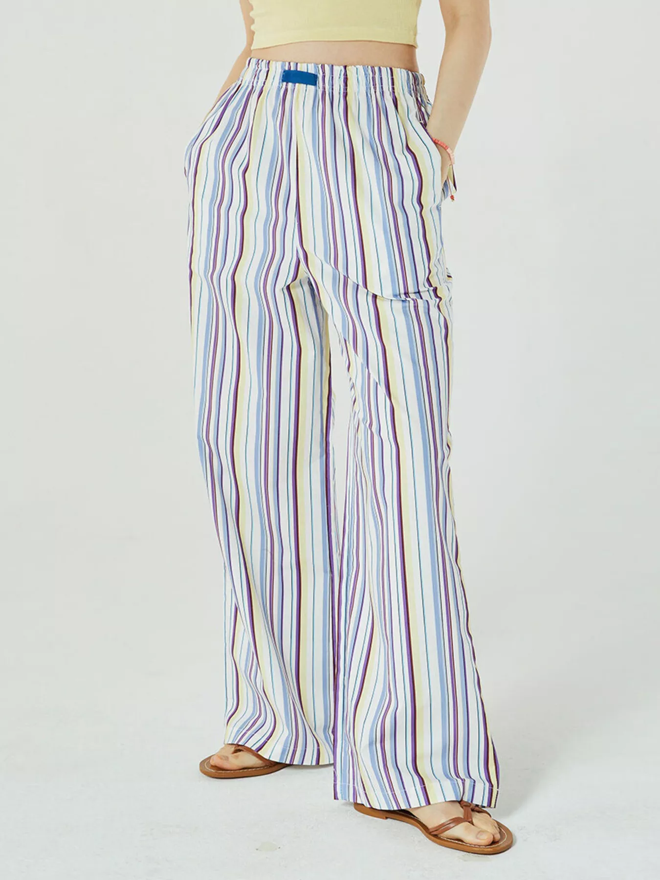 Elastic Waist Wide Leg Pants - Image 4