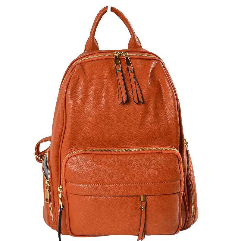 Elegant Soft PU Leather Bag Casual Shoulder Women's Backpack - Image 3