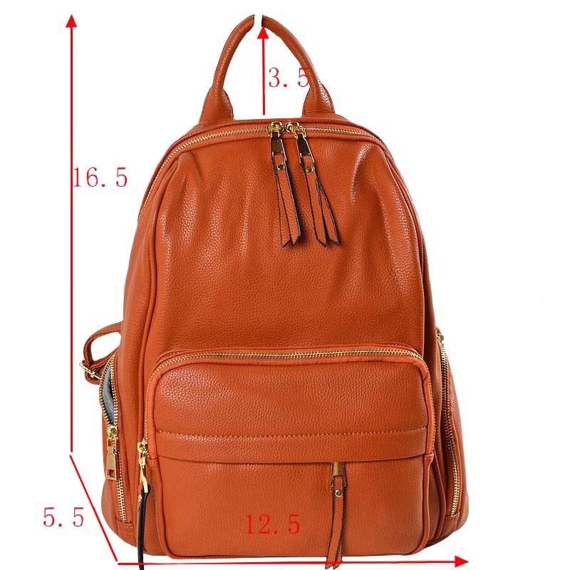 Elegant Soft PU Leather Bag Casual Shoulder Women's Backpack - Image 8
