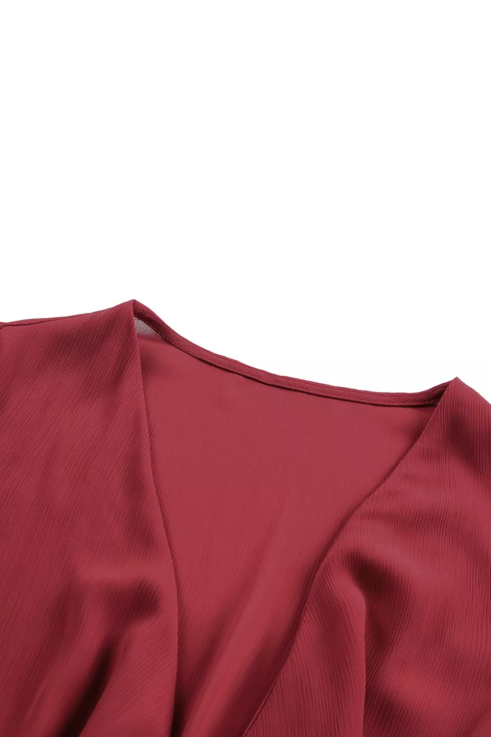 Elegant Tie-Front Ruffle Mini Dress with Smocked Wiast - Image 19