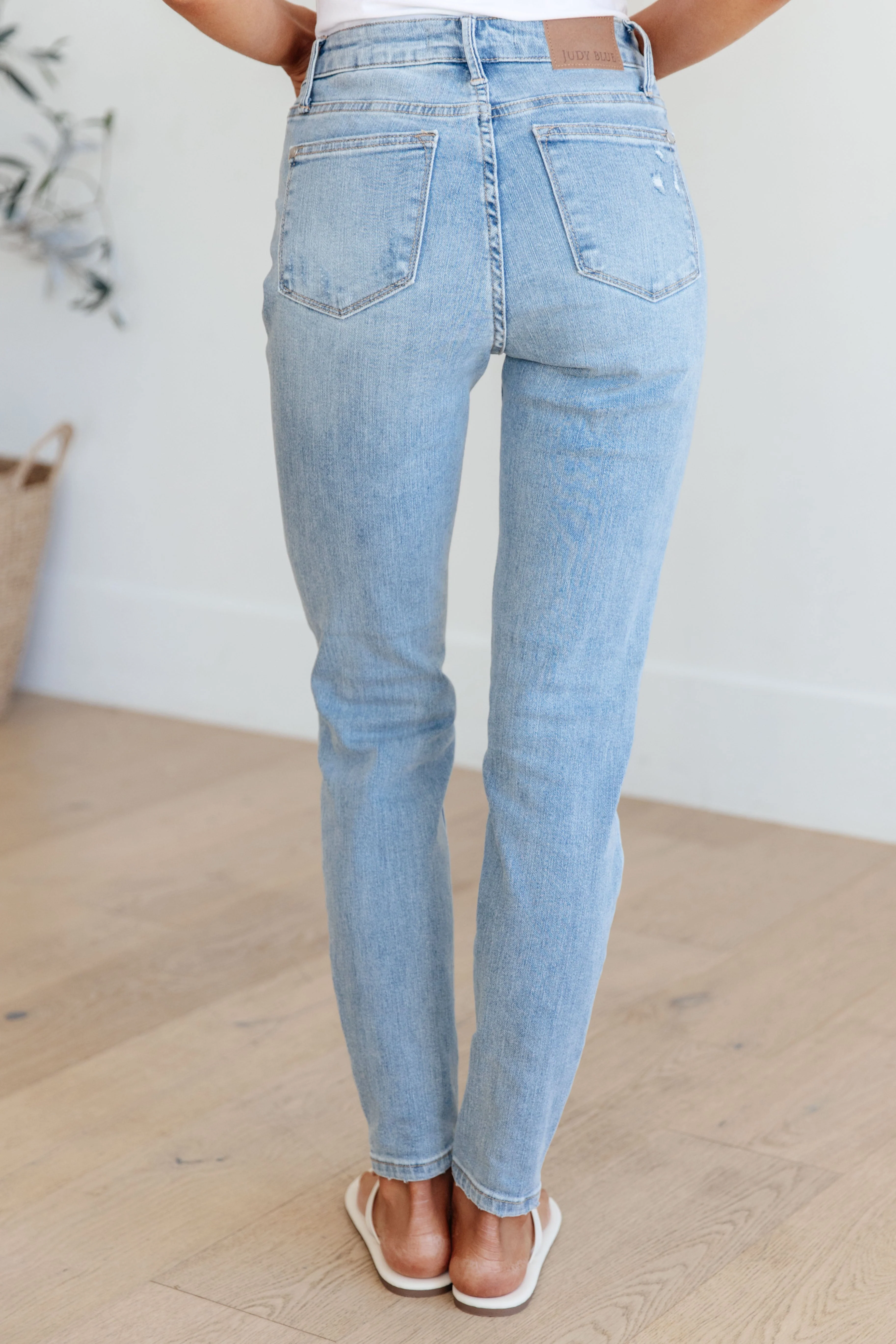 Eloise Mid Rise Control Top Distressed Skinny Jeans - Image 10