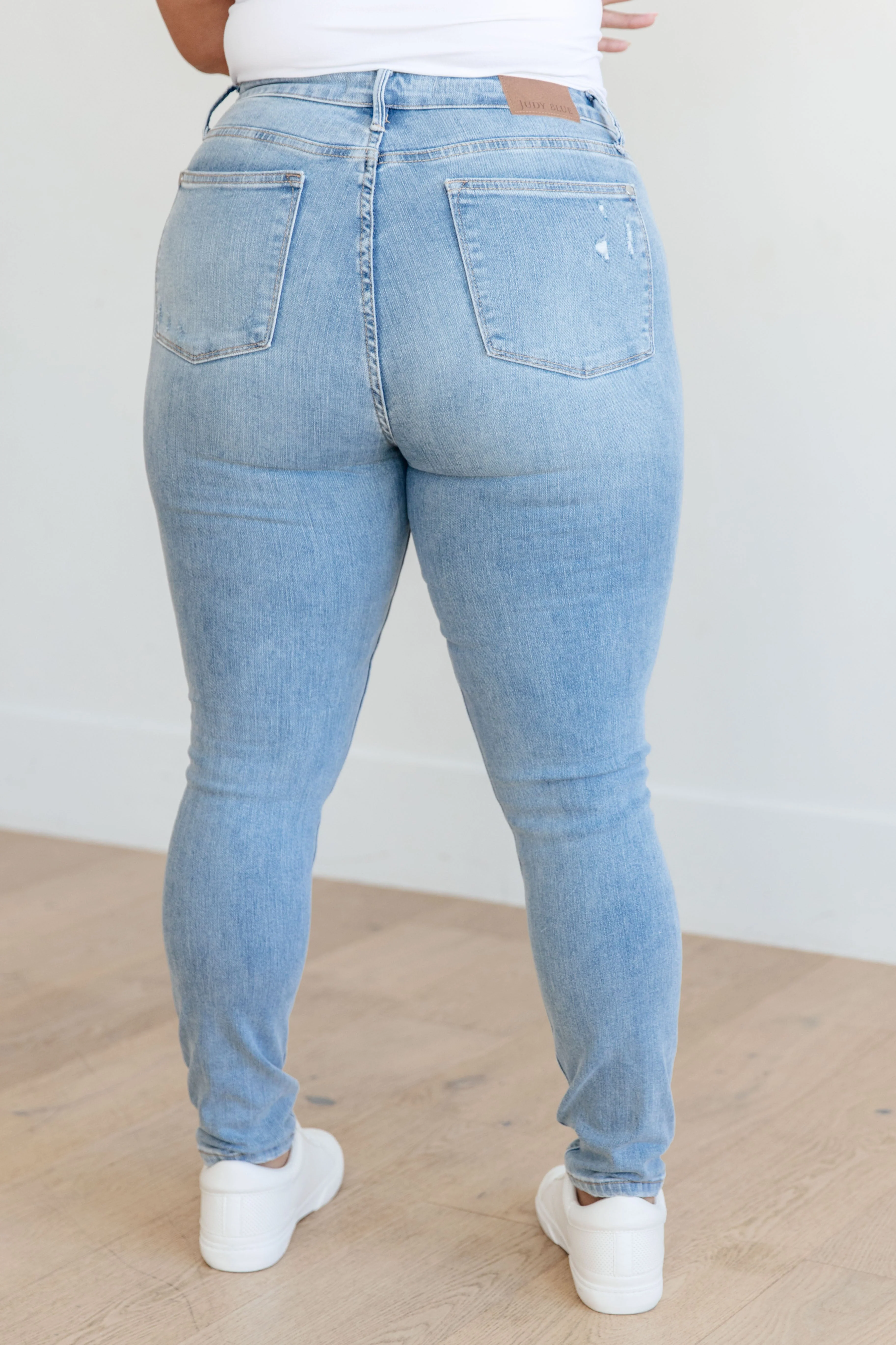 Eloise Mid Rise Control Top Distressed Skinny Jeans - Image 15