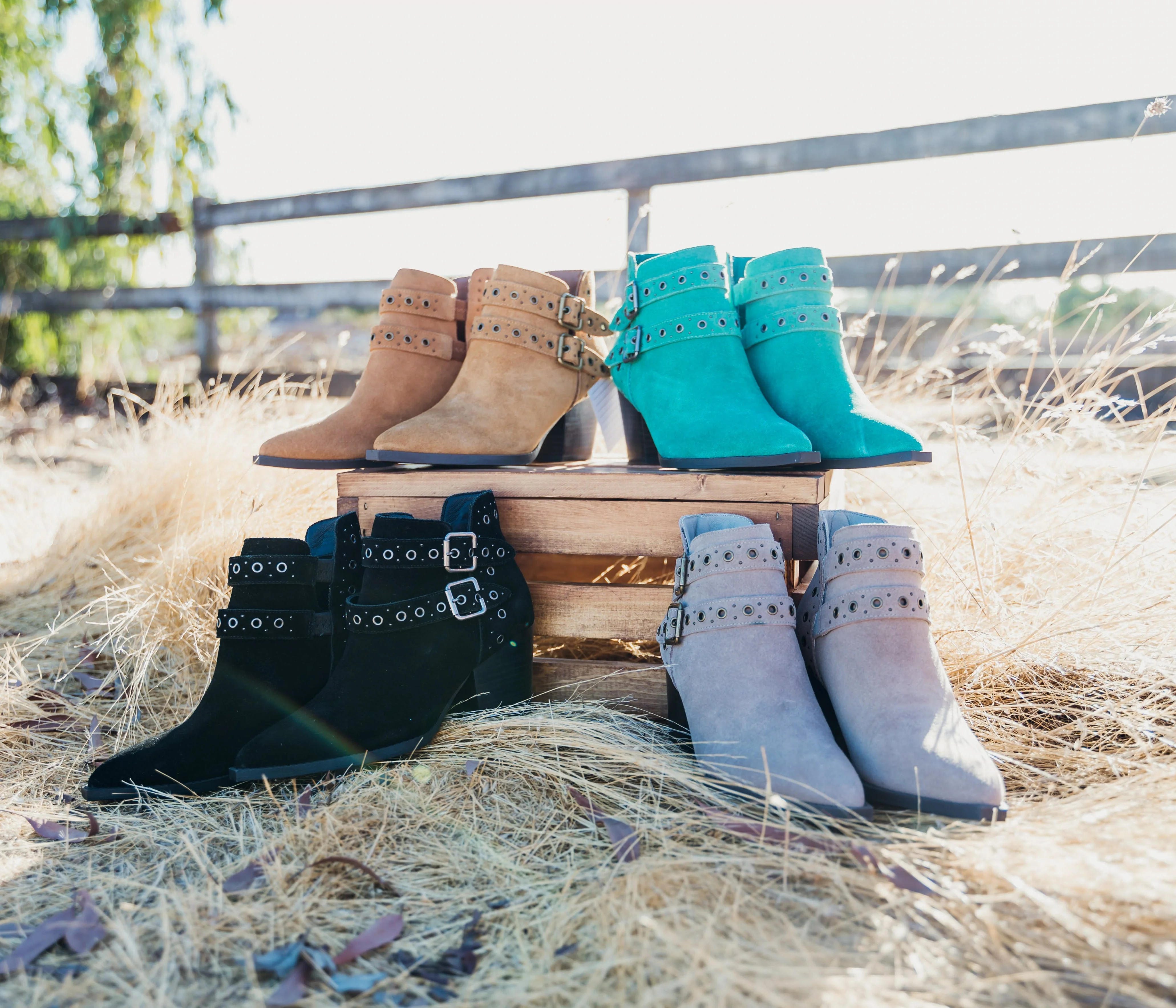Elsa Leather Ankle Boot in Teal - Image 2