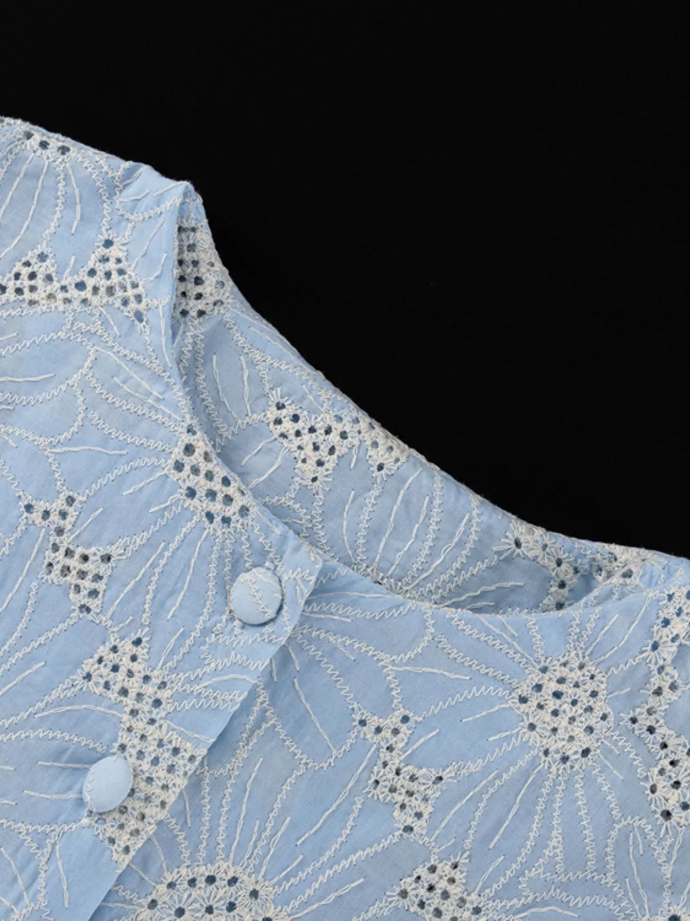 Embroidered Flounce Sleeve Blouse - Image 8