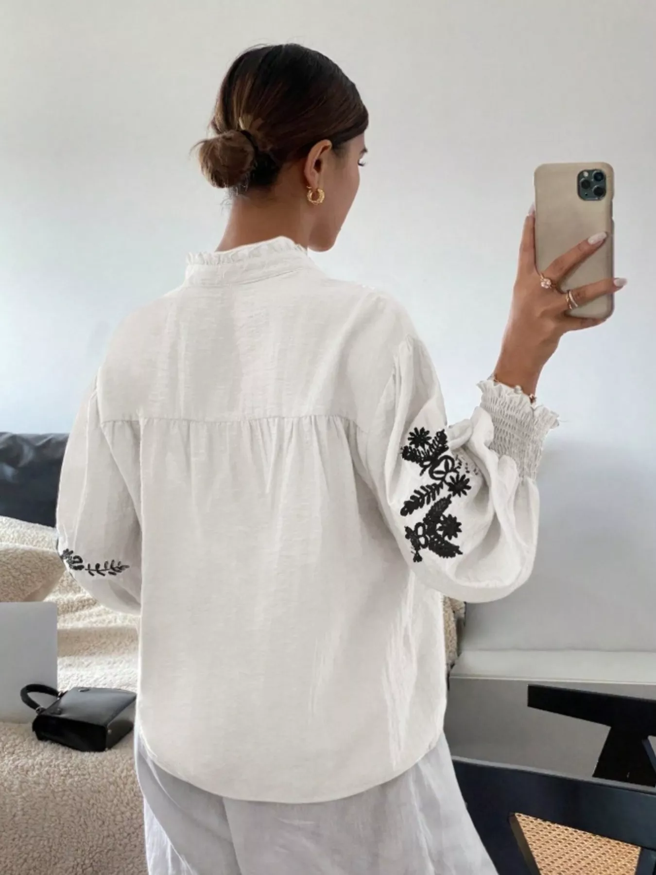 Embroidered Long Sleeve Blouse - Image 27