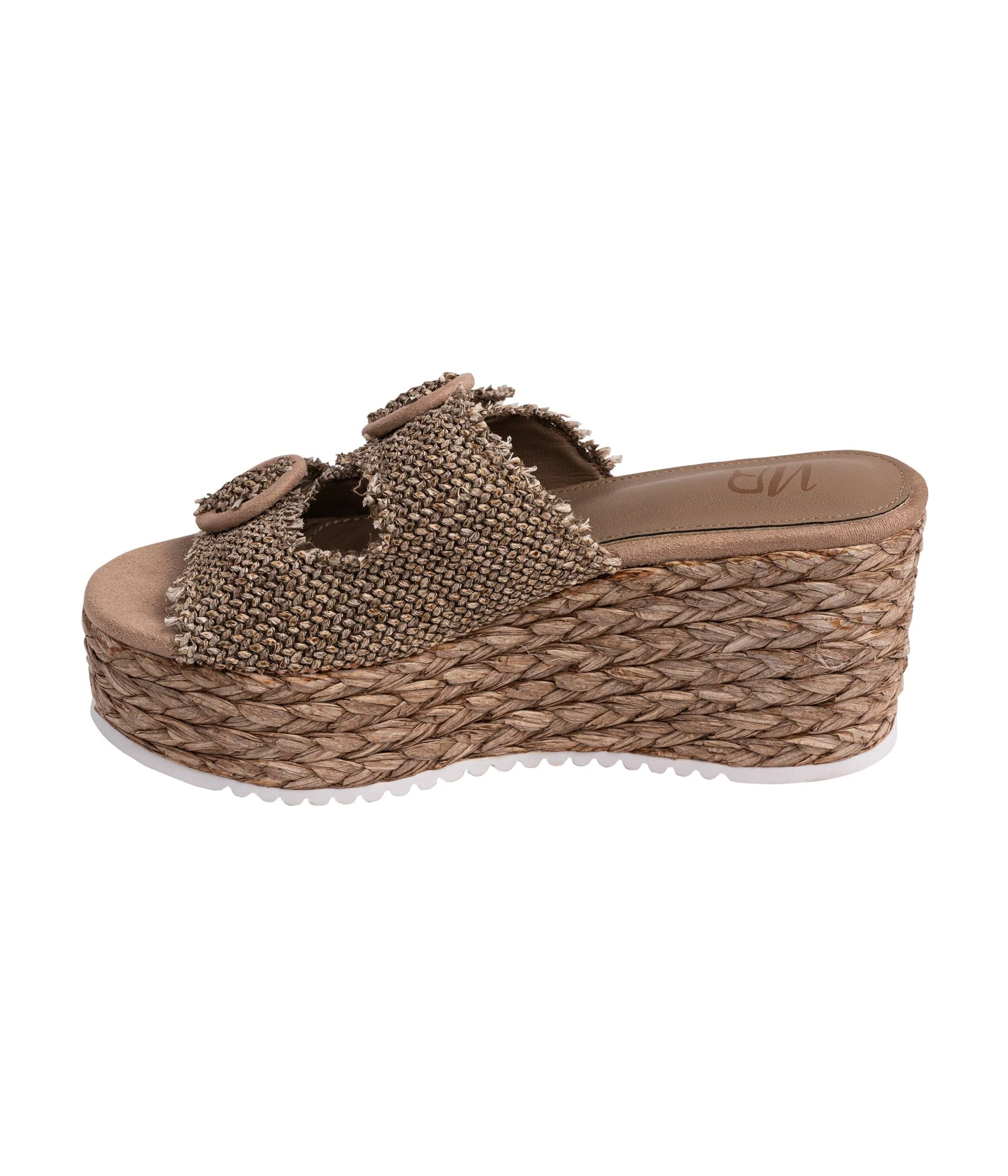 Eriwen Buckle Wedge in Taupe - Image 10