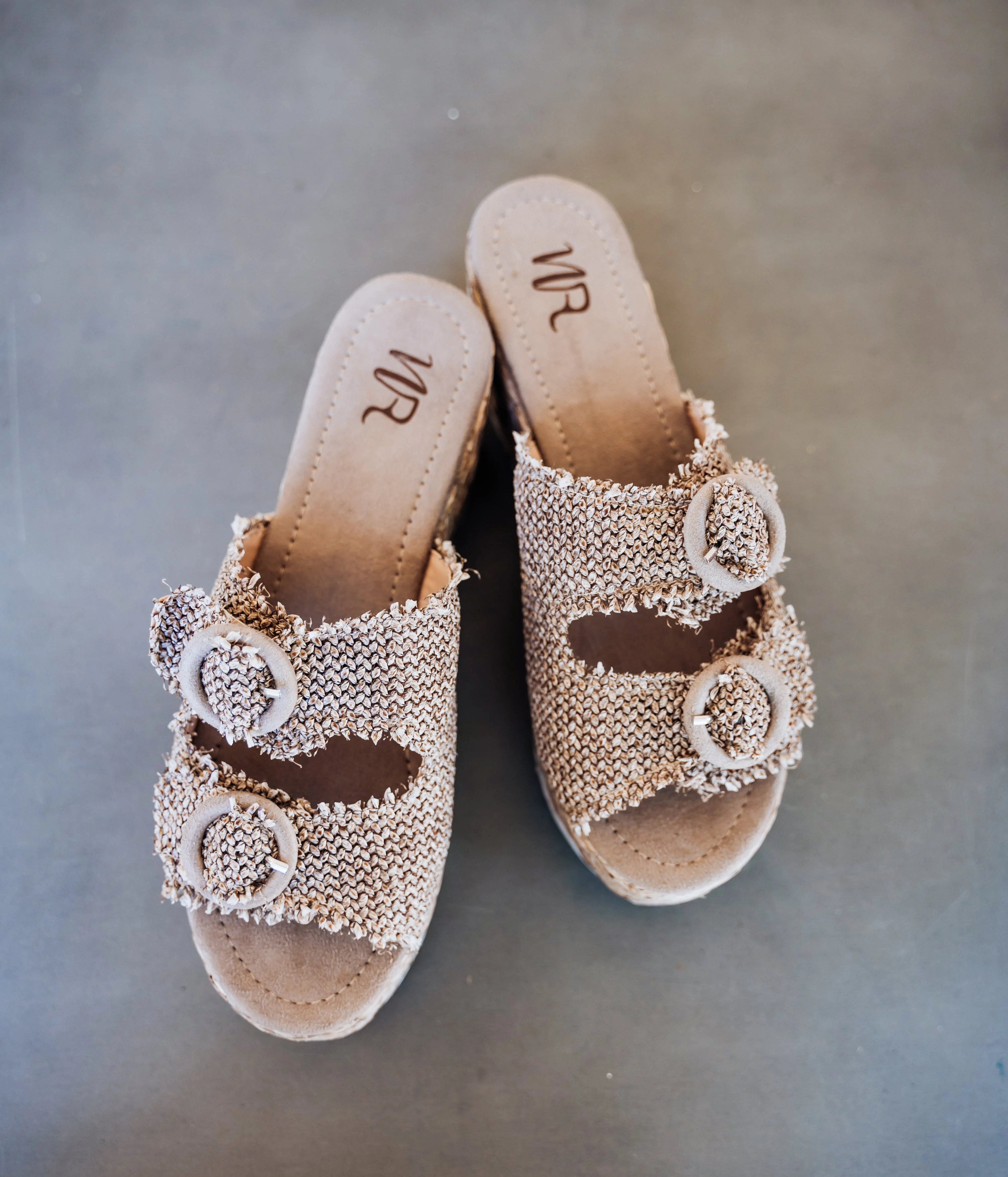 Eriwen Buckle Wedge in Taupe - Image 7
