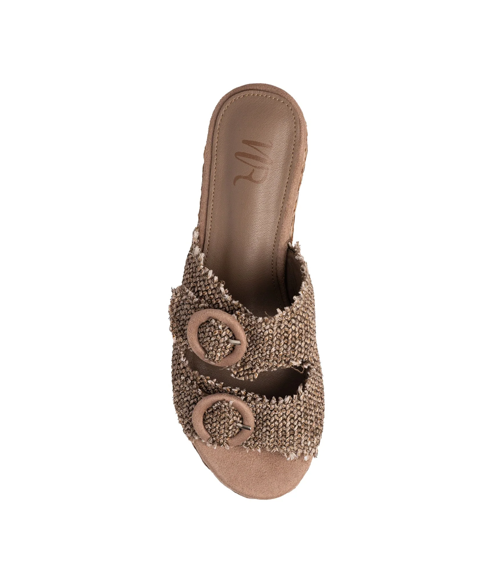 Eriwen Buckle Wedge in Taupe - Image 9
