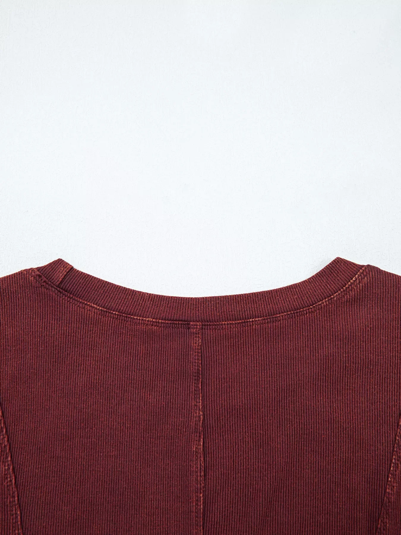 Exposed Seam Ribbed Long Sleeve Top - Image 7