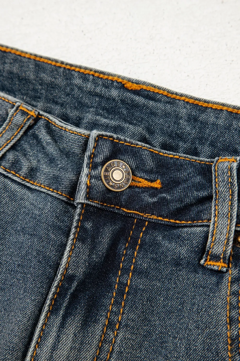 Exposed Stitching Loose Straight High Waist Jeans - Image 7