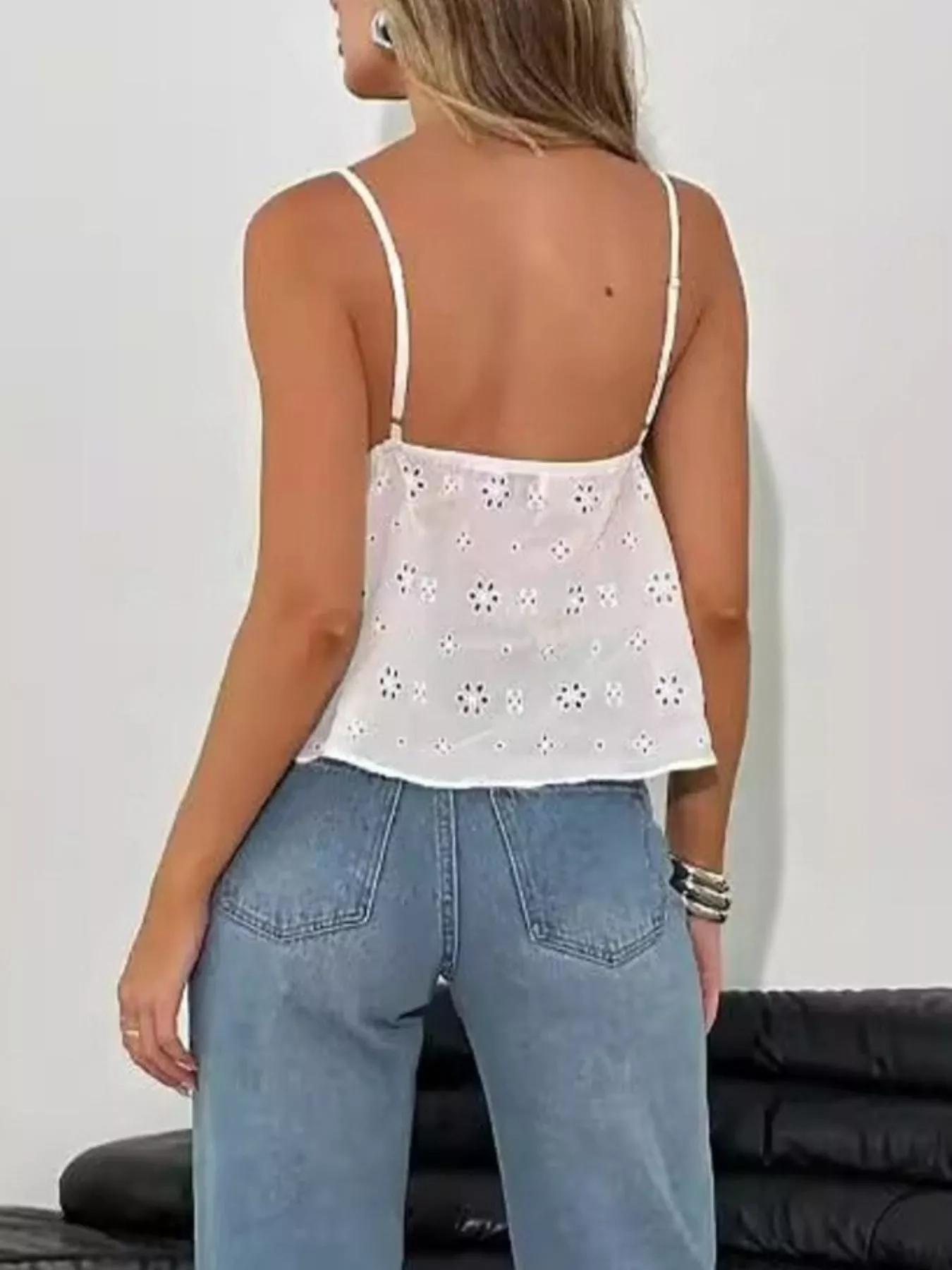 Eyelet Lace Trim Cami - Image 4