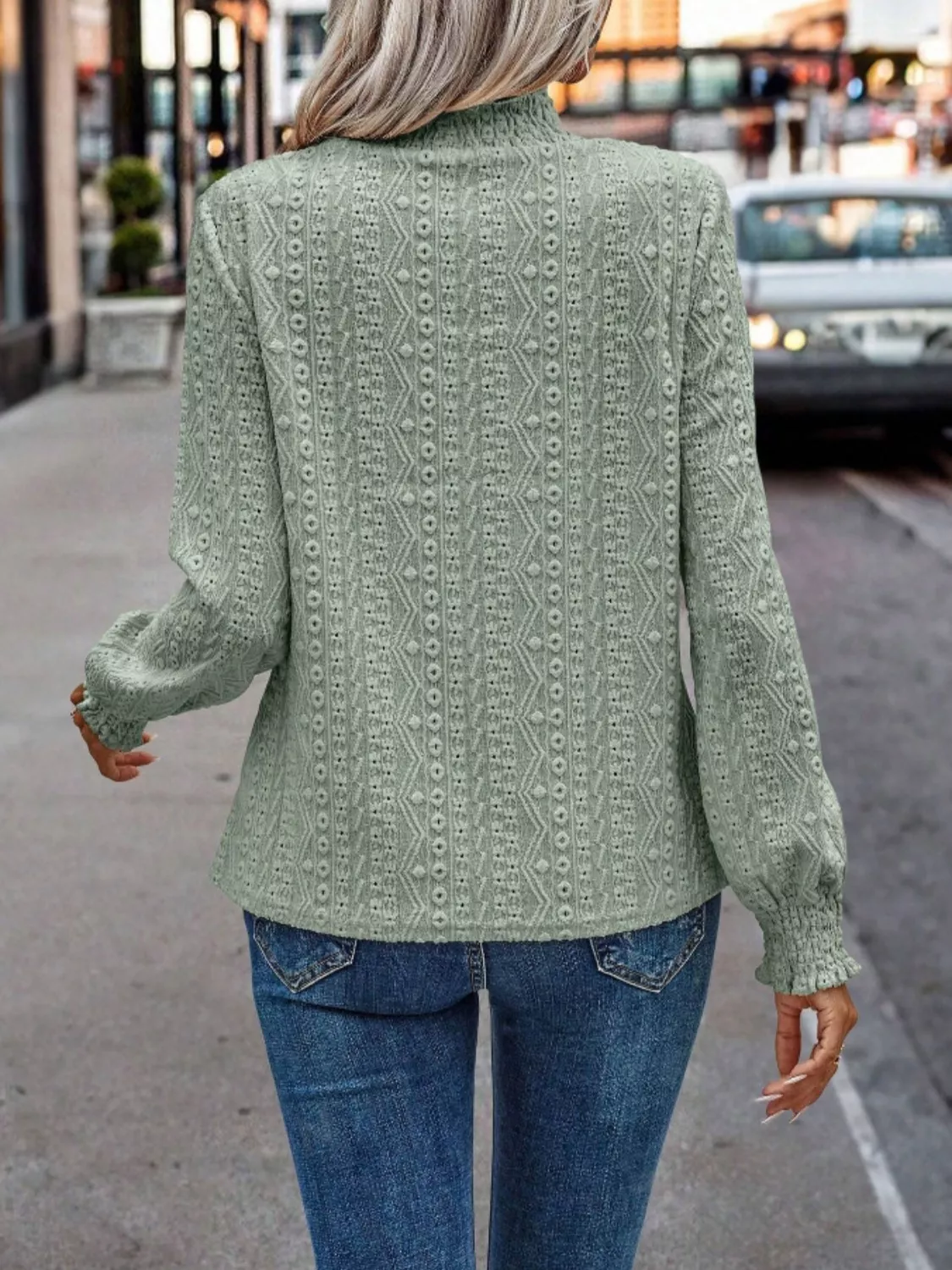 Eyelet Long Sleeve Blouse - Image 18
