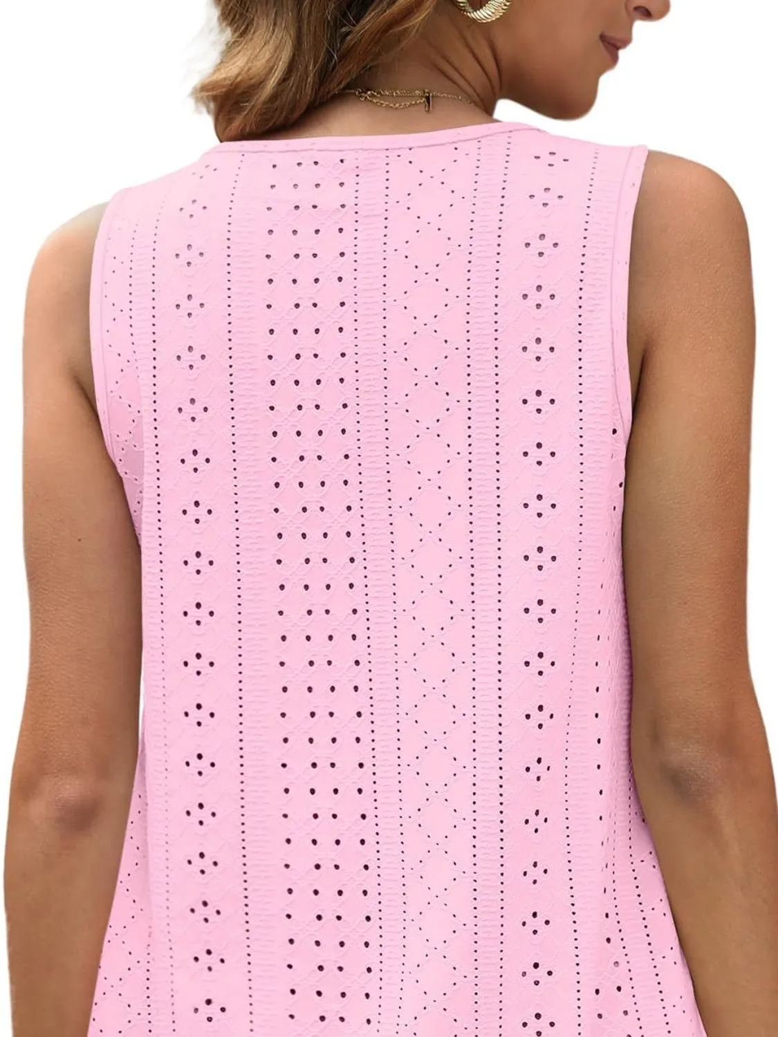Eyelet Scoop Neck Tank - Image 3