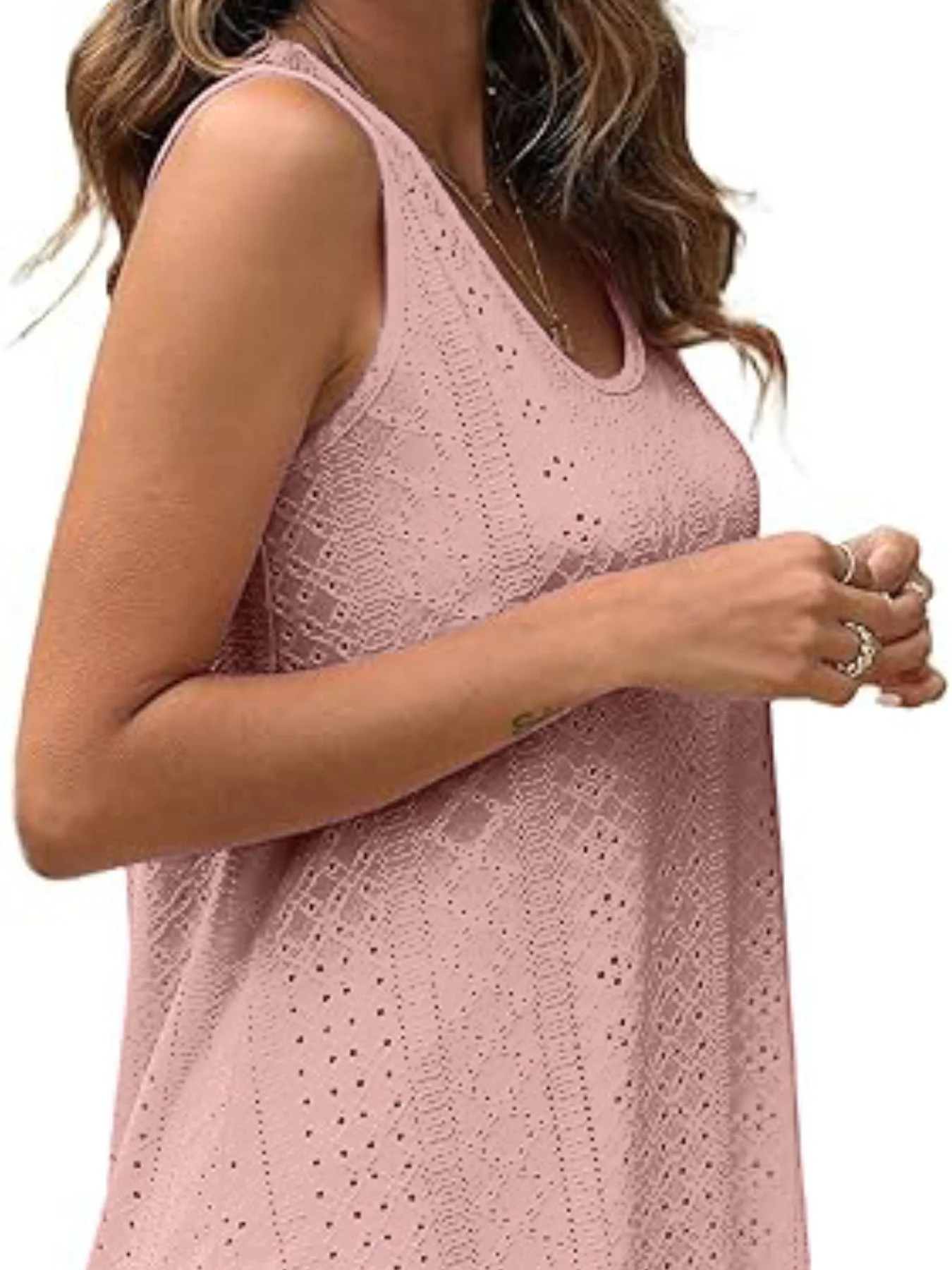 Eyelet Scoop Neck Tank - Image 22