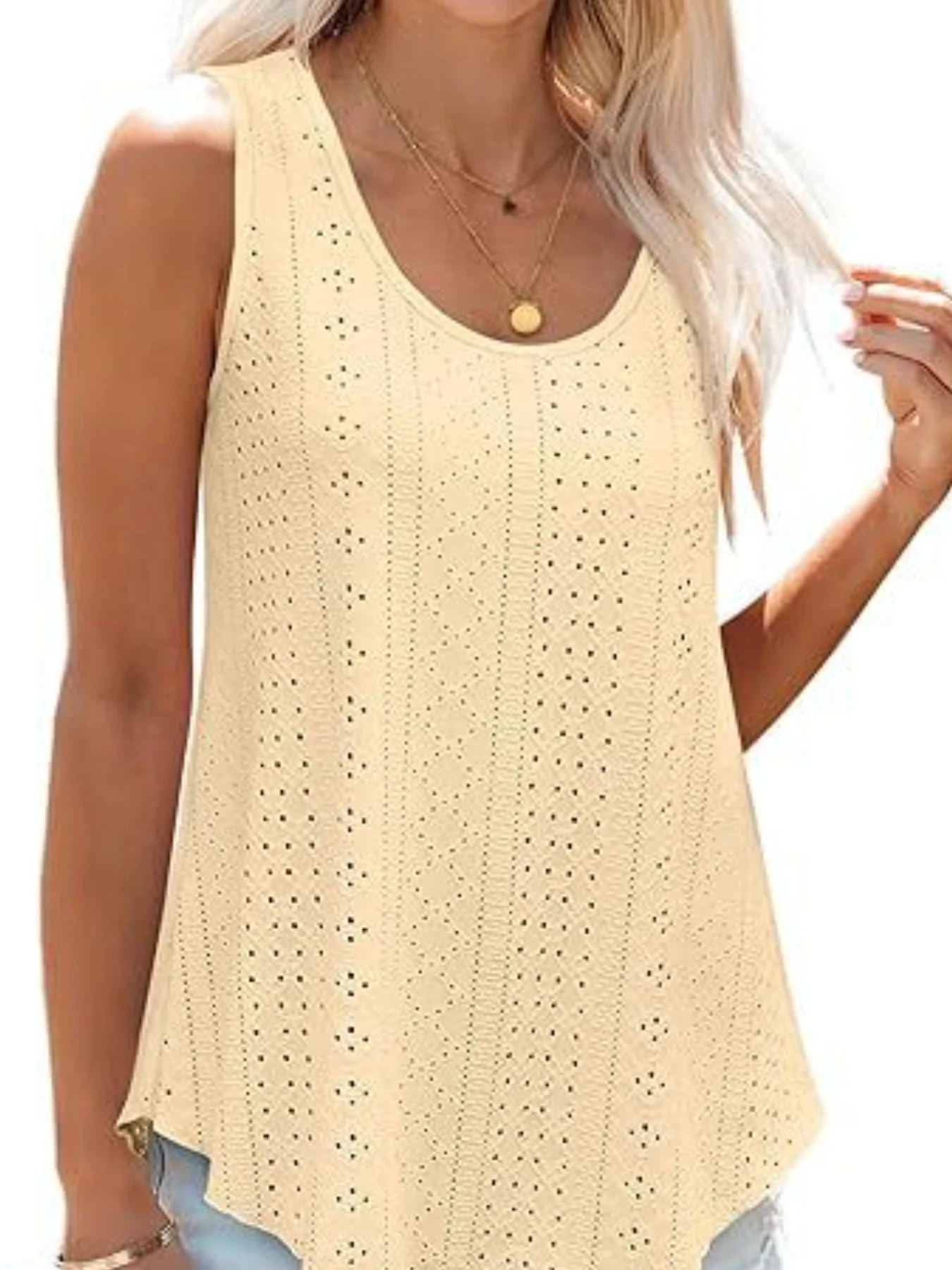 Eyelet Scoop Neck Tank - Image 24