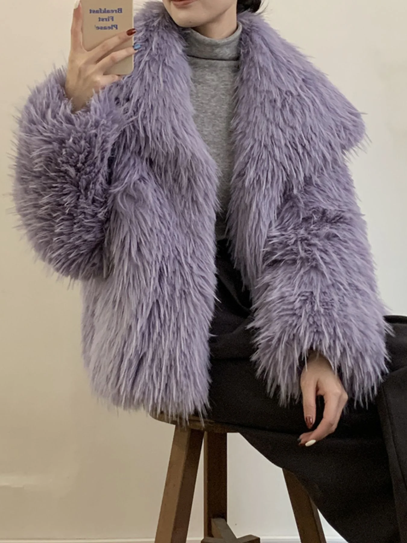 Faux Fur Open Front Outerwear - Image 7