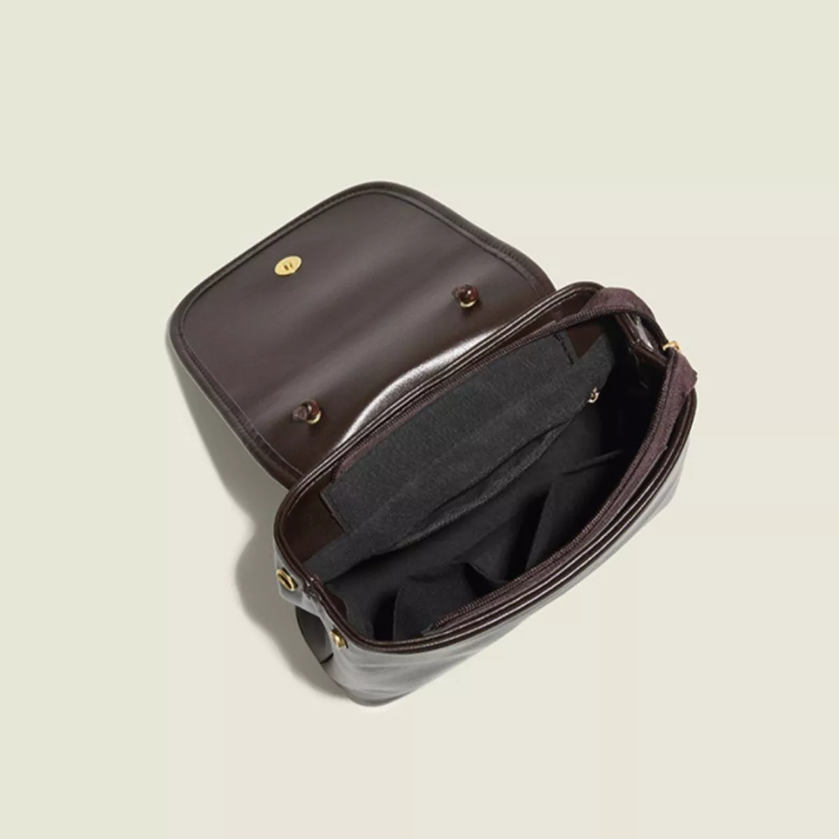 Flap Backpack Bag with Beaded Handle - Image 4