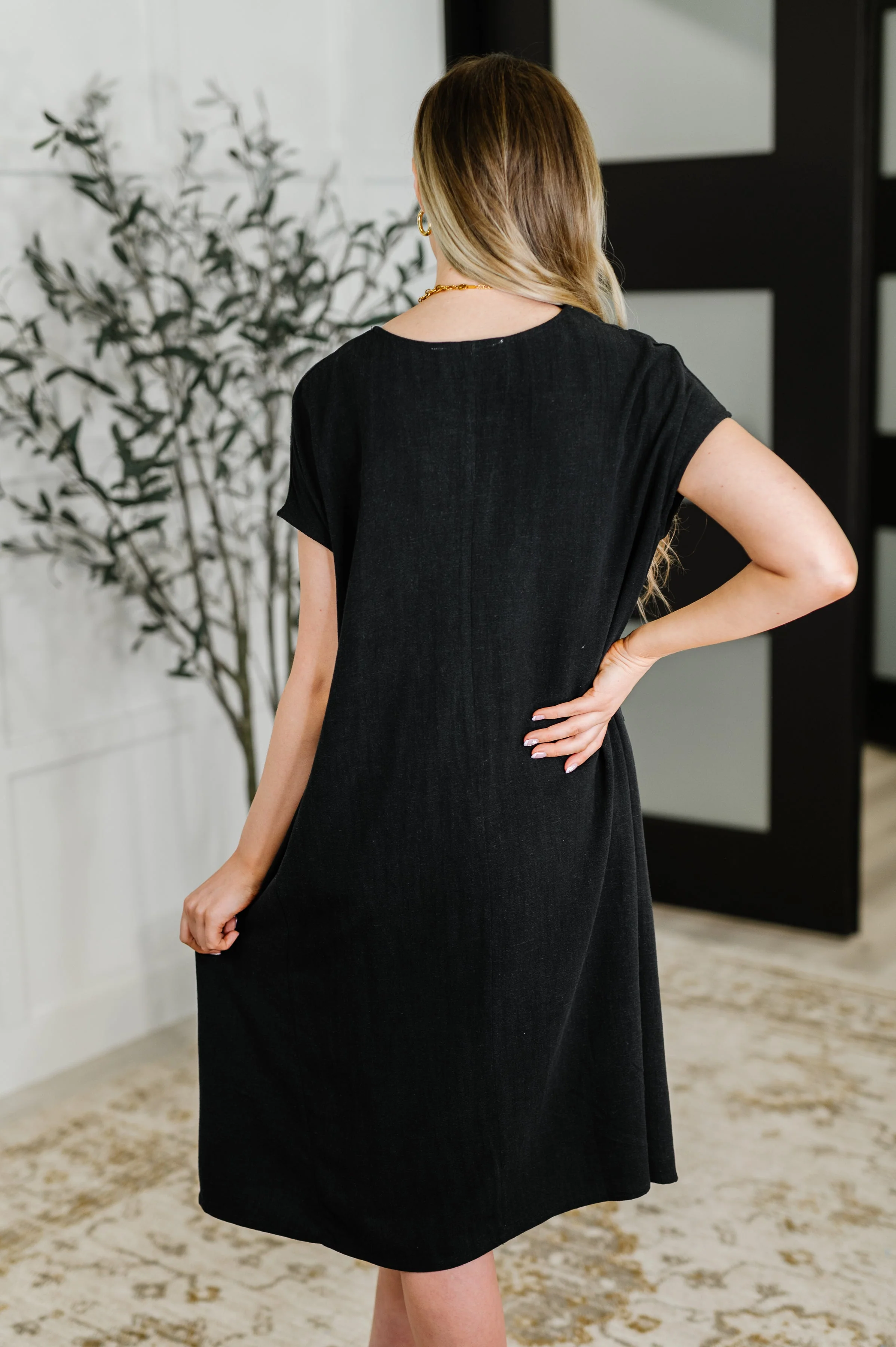 Flatter Me Later Relaxed Dress in Black - Image 4