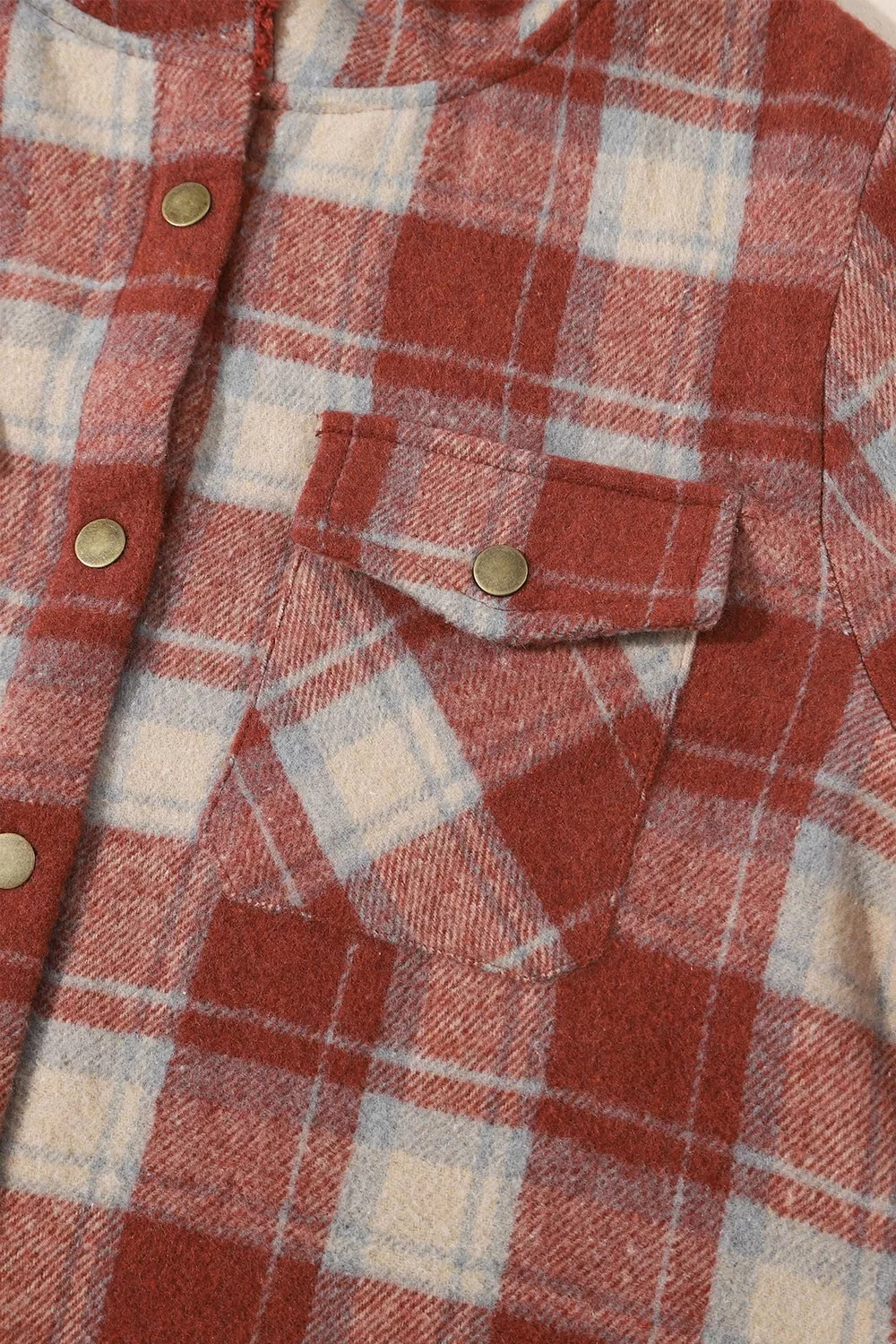 Fleece Lined Plaid Hooded Jacket - Image 7